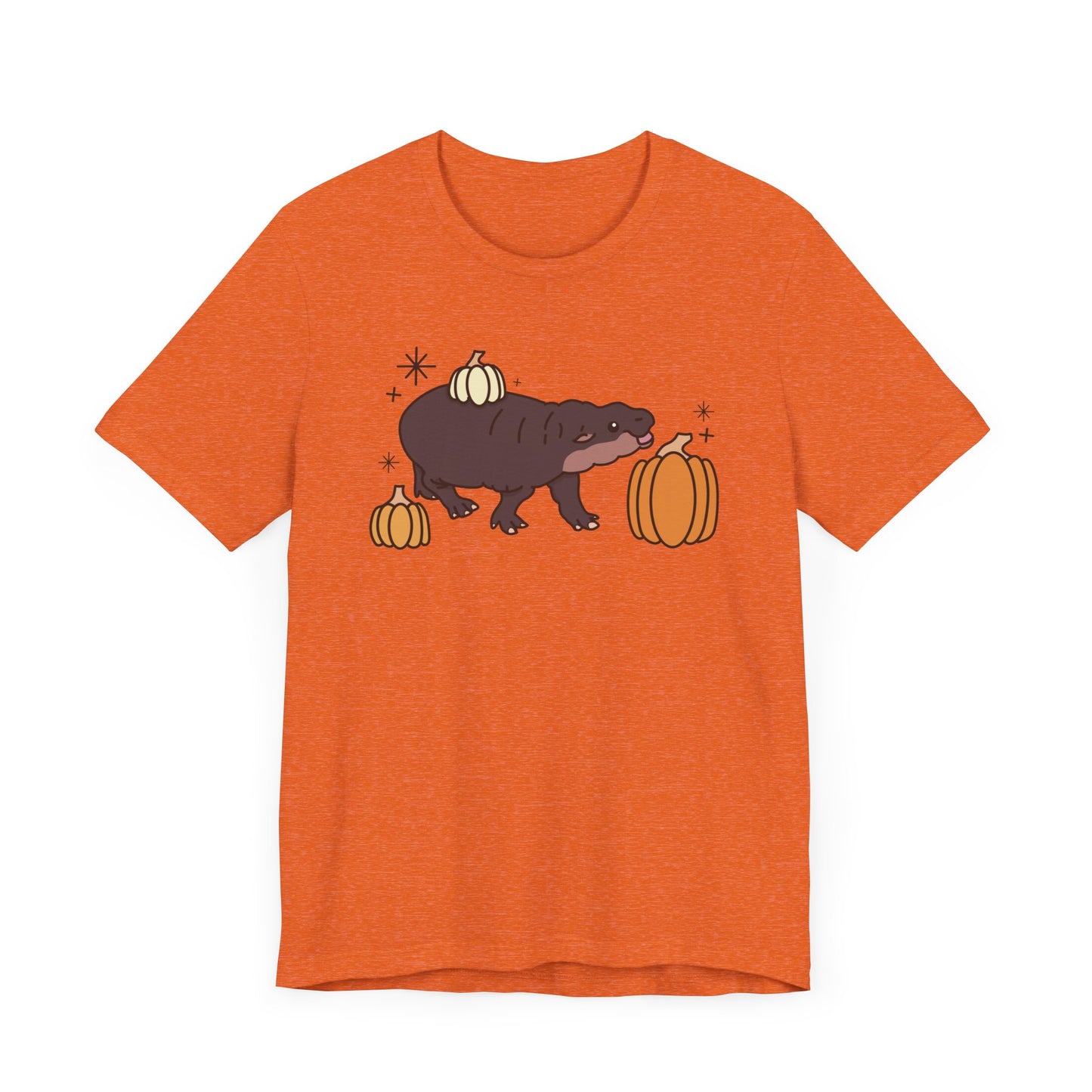 Pygmy Hippo Pumpkin Halloween Unisex Fit Graphic Tee | Ladies Fall T-Shirt