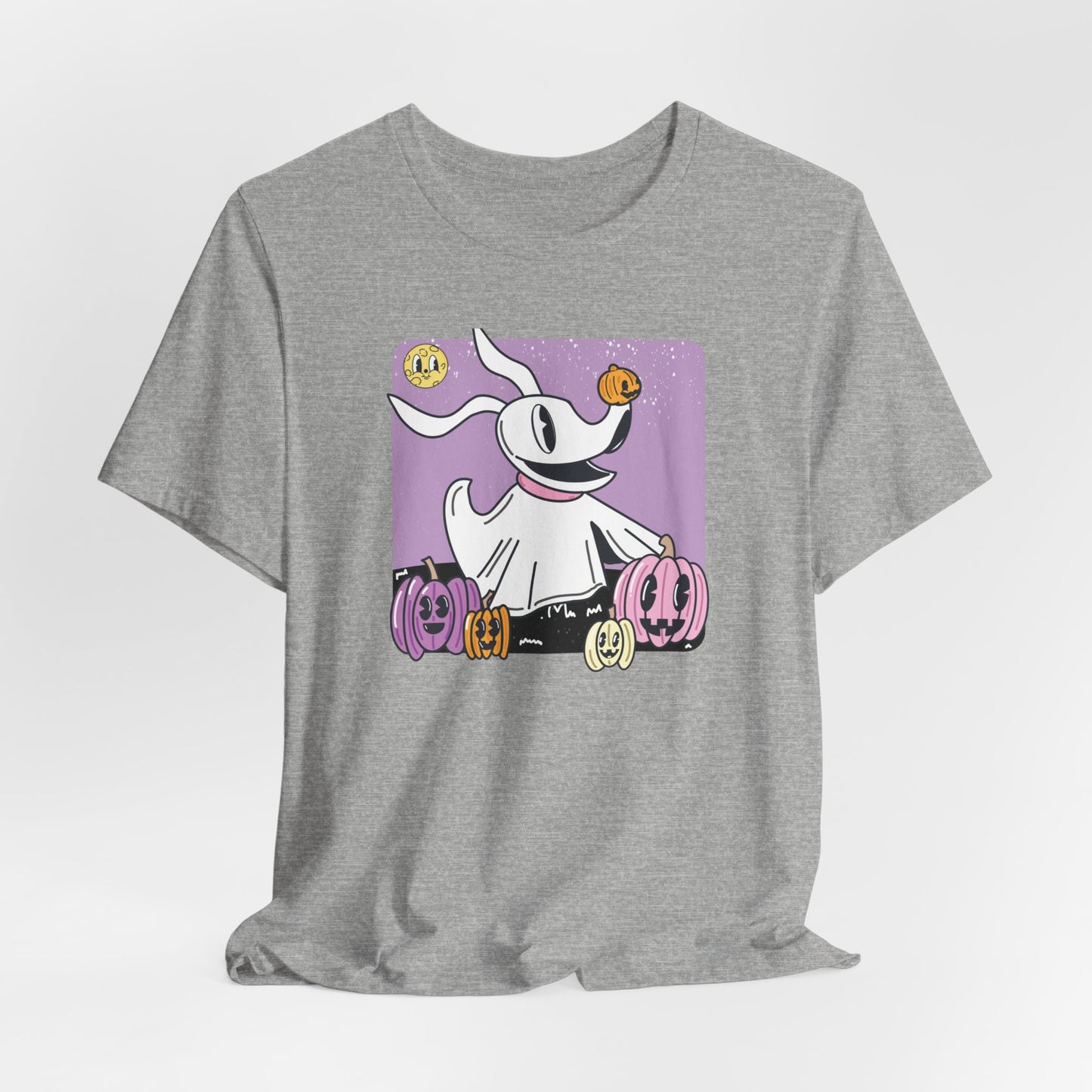 Spooky Ghost Dog Retro Halloween Unisex Fit Graphic Tee | Ladies Fall T-Shirt