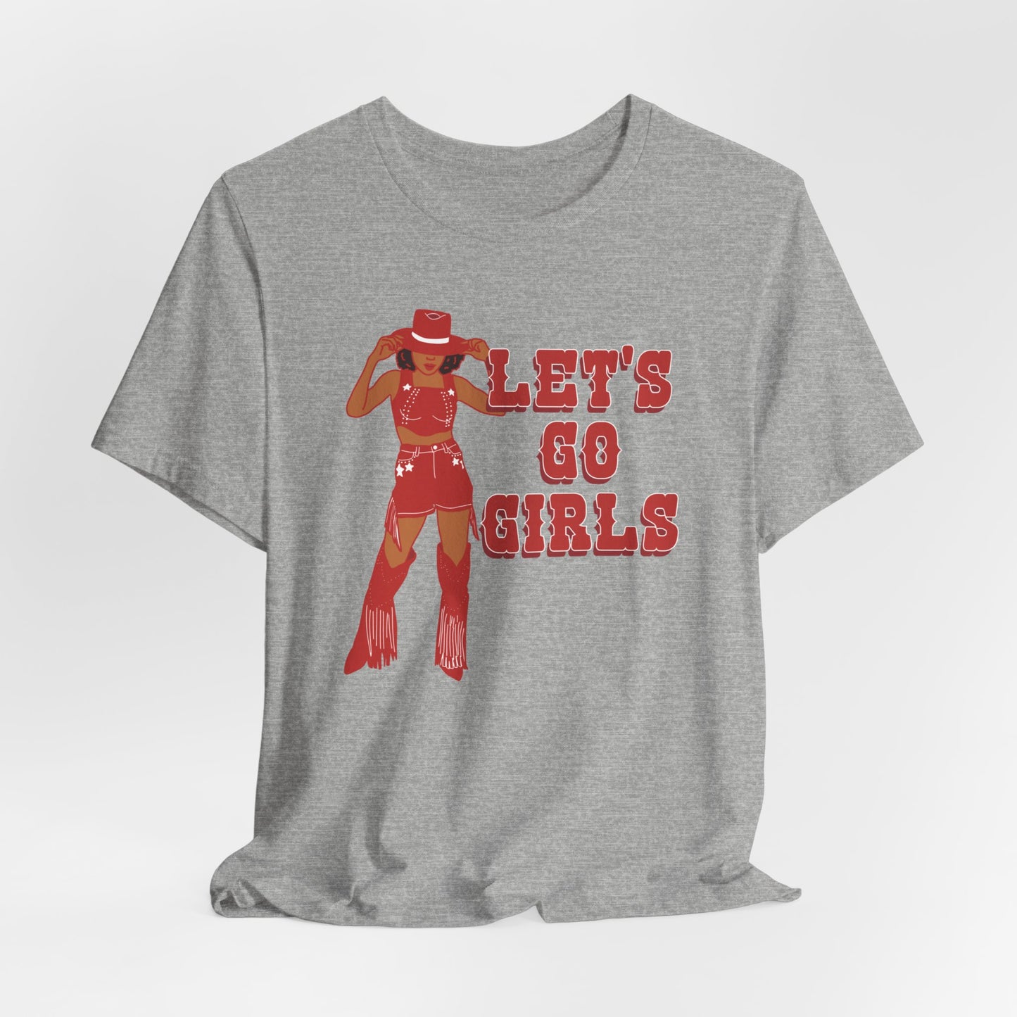 Let's Go Girls Black Cowgirl Western Graphic Tee | Afro Cowgirl Graphic T-Shirt