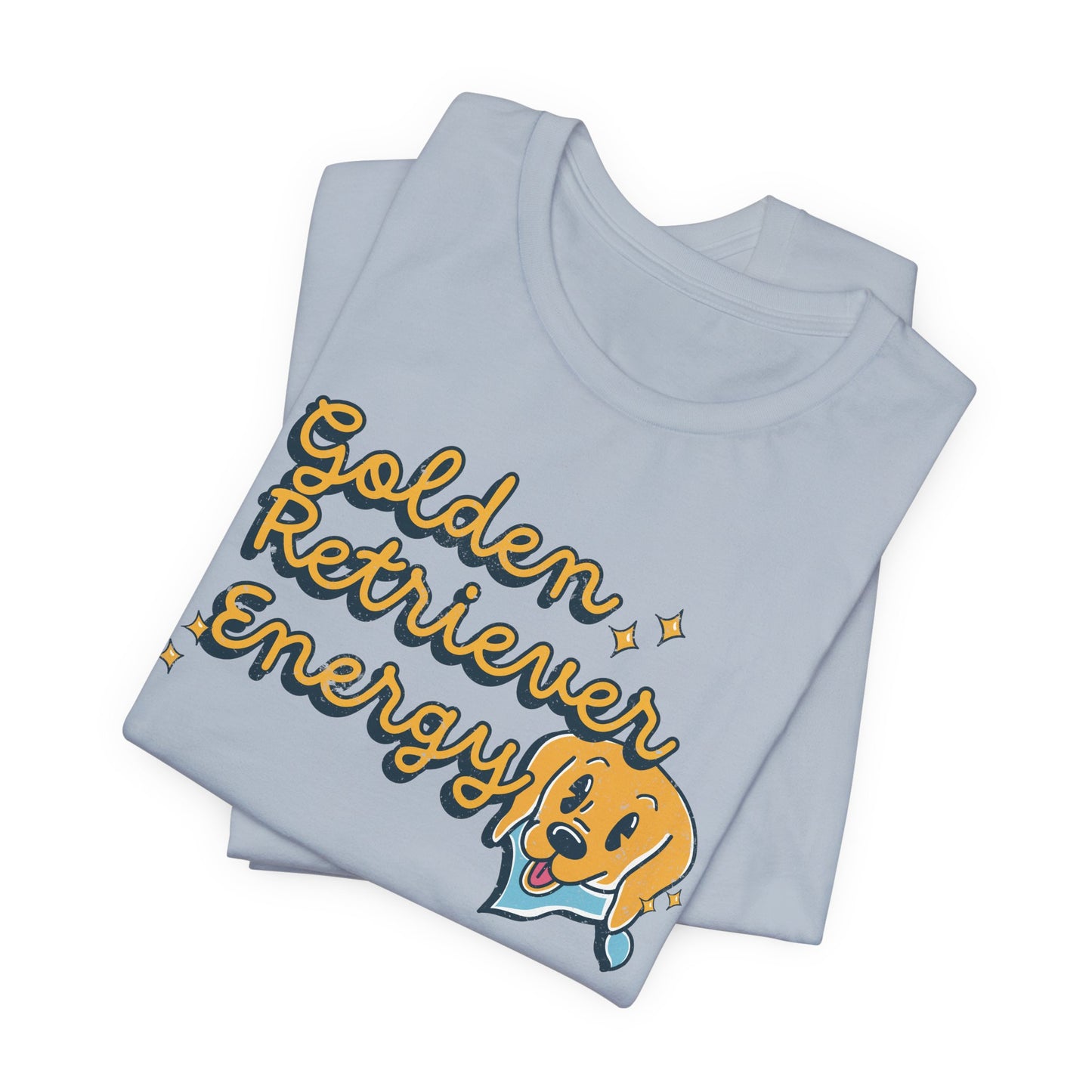 Golden Retriever Energy Unisex Graphic Tee | Dog Lover T-Shirt | Positive Energy Tee | Good Vibes T-Shirt | Funny Dog Shirt