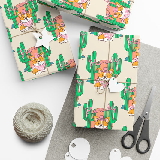 Gift Wrap Papers, Howdy Cowboy Corgi Design - Wrapping Sheets, Holiday Gift Wrap, Christmas Gift Paper, Birthday Present Wrap, Cute Animal