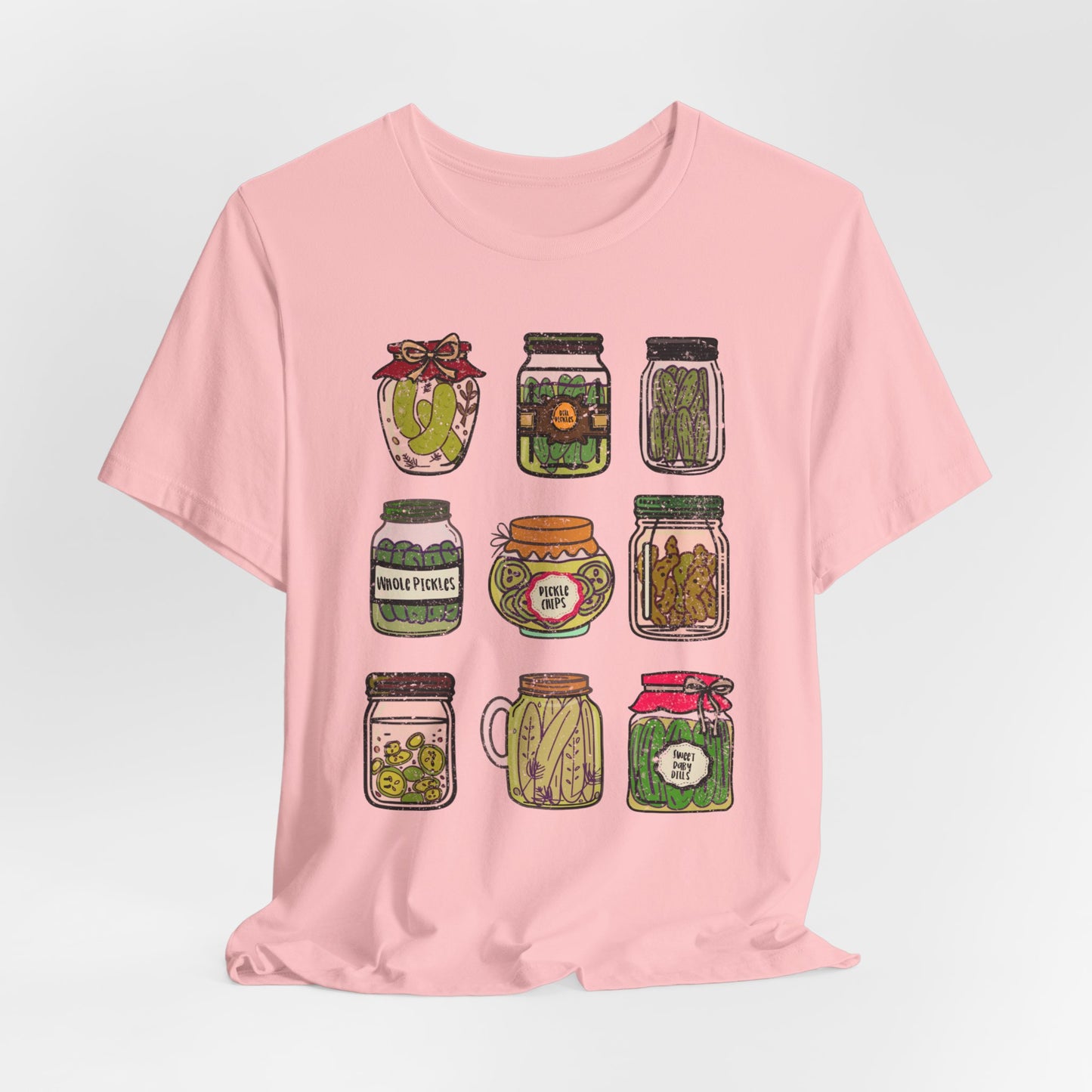 Pickle Jar Graphic Tee | Assorted Pickle Jar Design Tee |  Foodie Shirt for Pickle Enthusiasts | Pickle Gifts | Pickle Lover Graphic Shirt