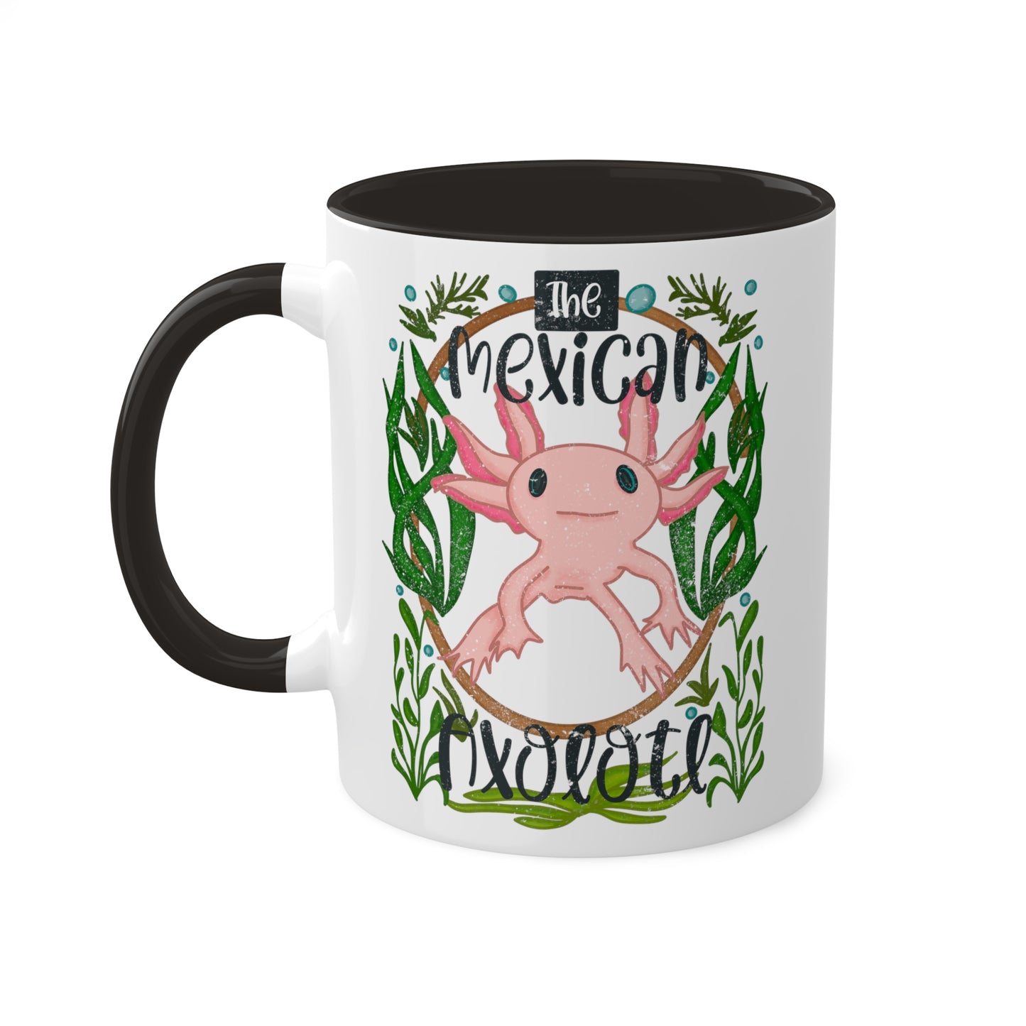 Mexican Axolotl Ceramic Accent Mug | Exotic Endangered Animal Mug | Cute Axolotl Gift | Colorful Animal Lover Cup