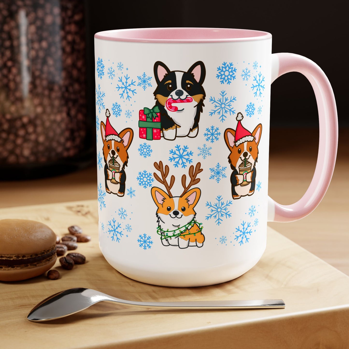 Merry Corgi Christmas Coffee Mug | Corgi Dog X-Mas Mug | Christmas Movie Watching Mug | Christmas Eve Gifts | Hot Cocoa Mug