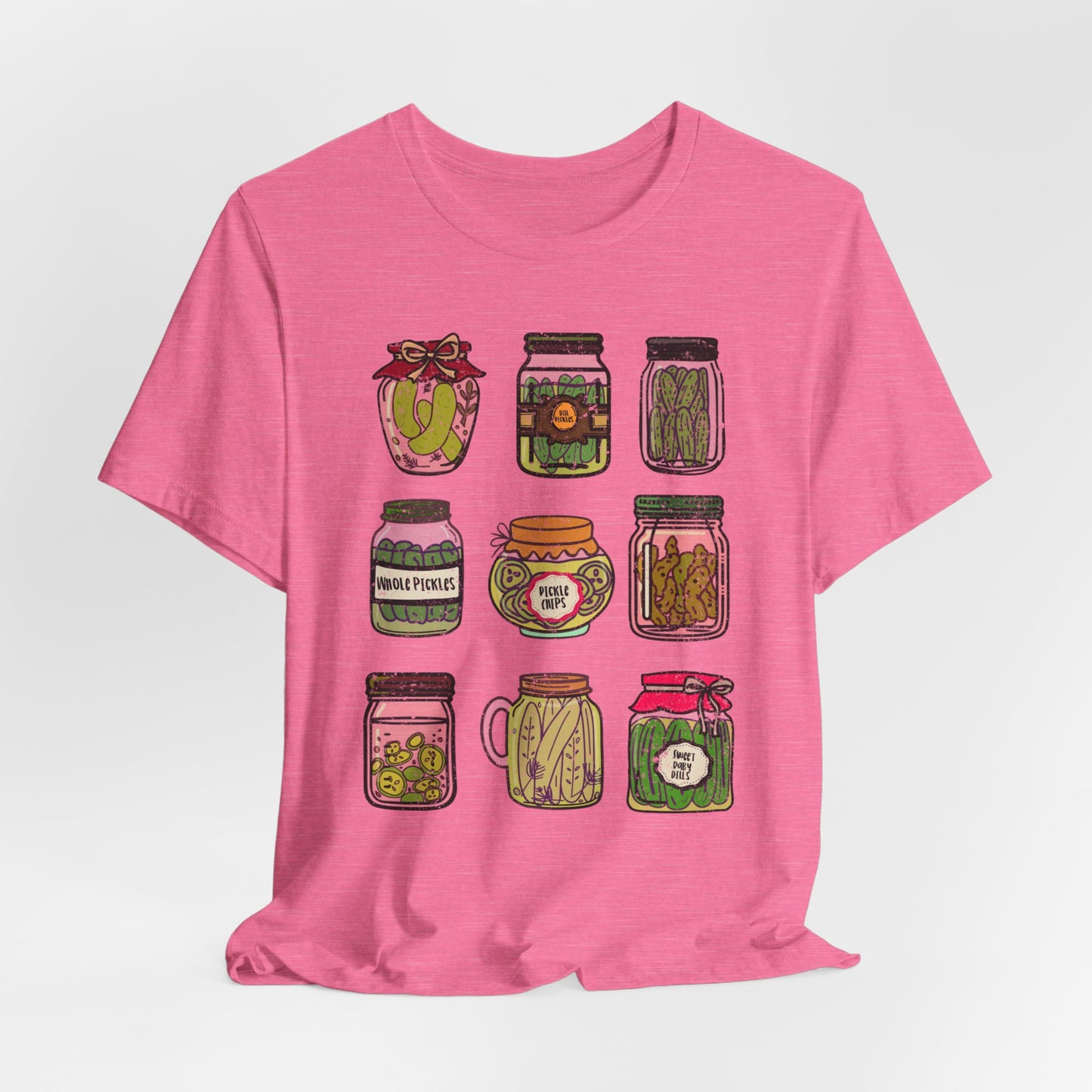 Pickle Jar Graphic Tee | Assorted Pickle Jar Design Tee |  Foodie Shirt for Pickle Enthusiasts | Pickle Gifts | Pickle Lover Graphic Shirt