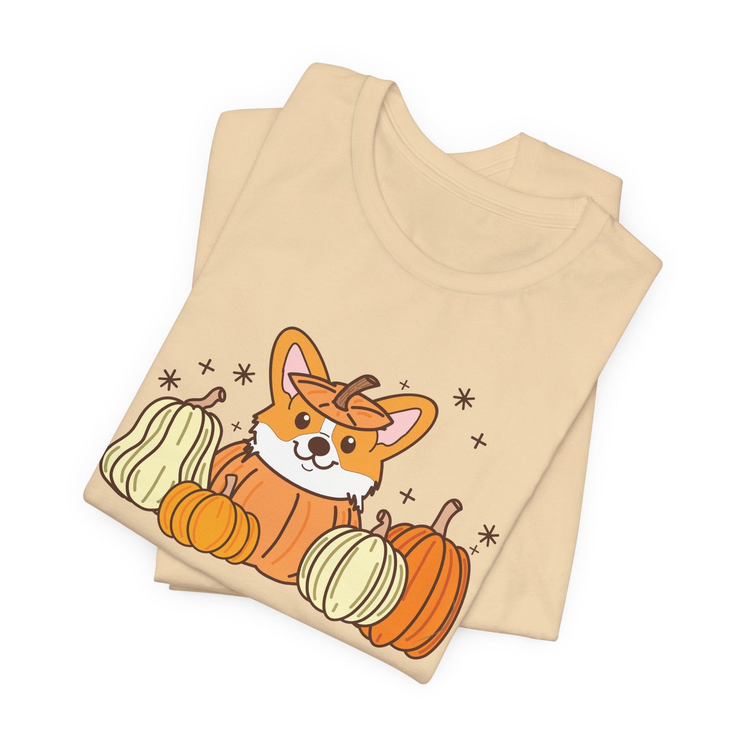 Corgi Pumpkin Halloween Unisex Fit Graphic Tee | Ladies Fall T-Shirt