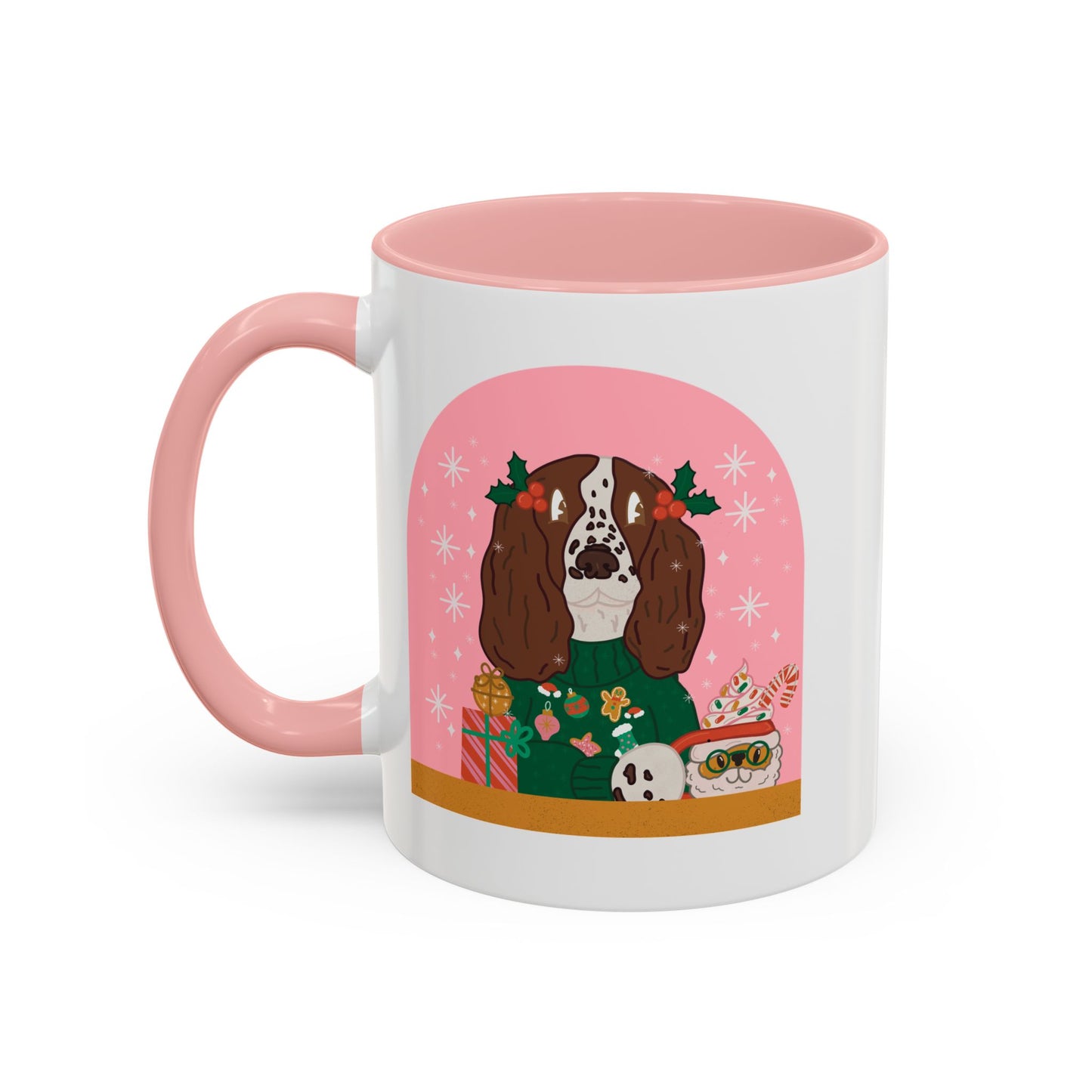 Christmas English Springer Spaniel  Accent Coffee Mug (11, 15oz)