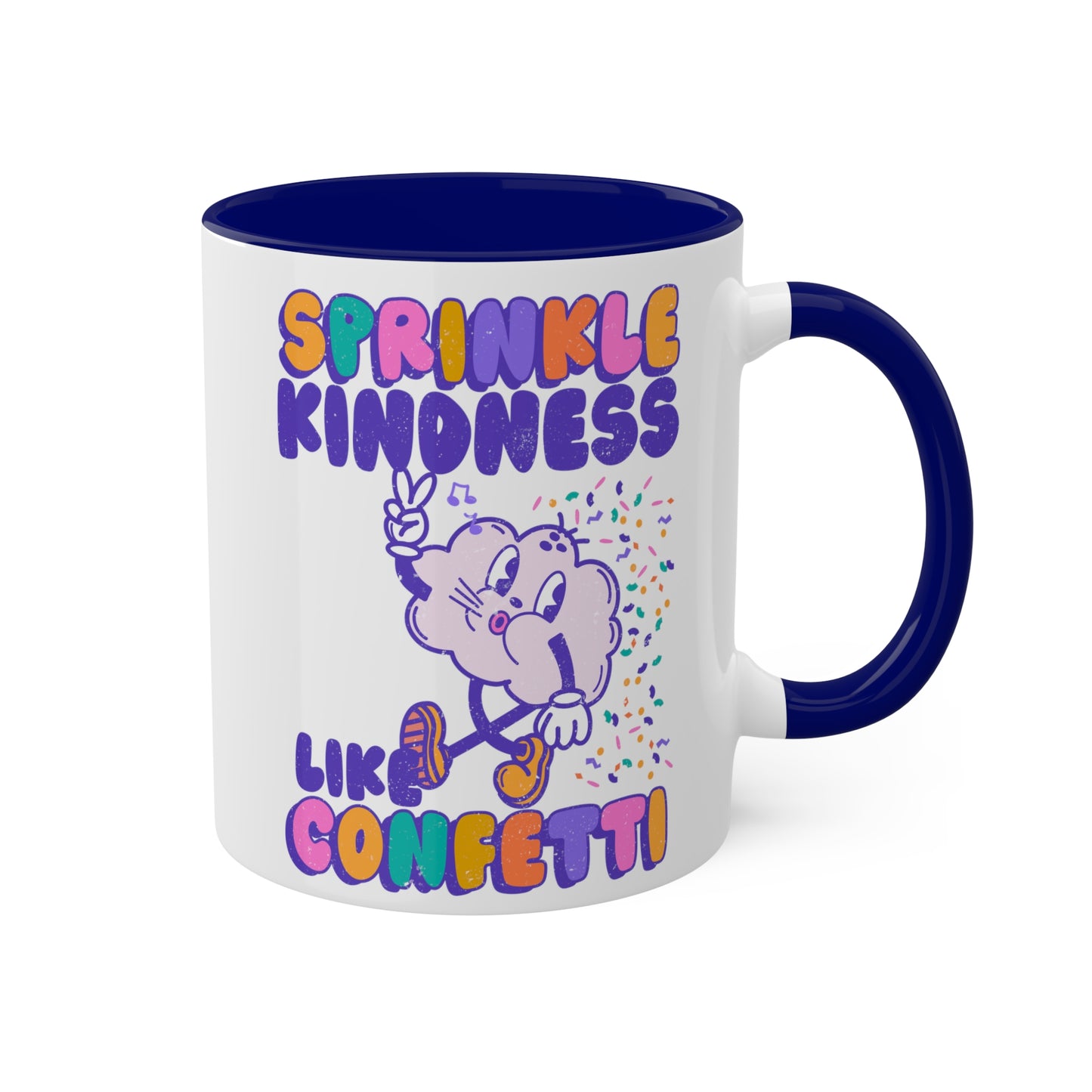 Sprinkle Kindness Like Confetti Coffee Mug - Inspirational Quote Tea Cup, Positive Vibes, Motivational Gift for Friends, Unique Office Mug