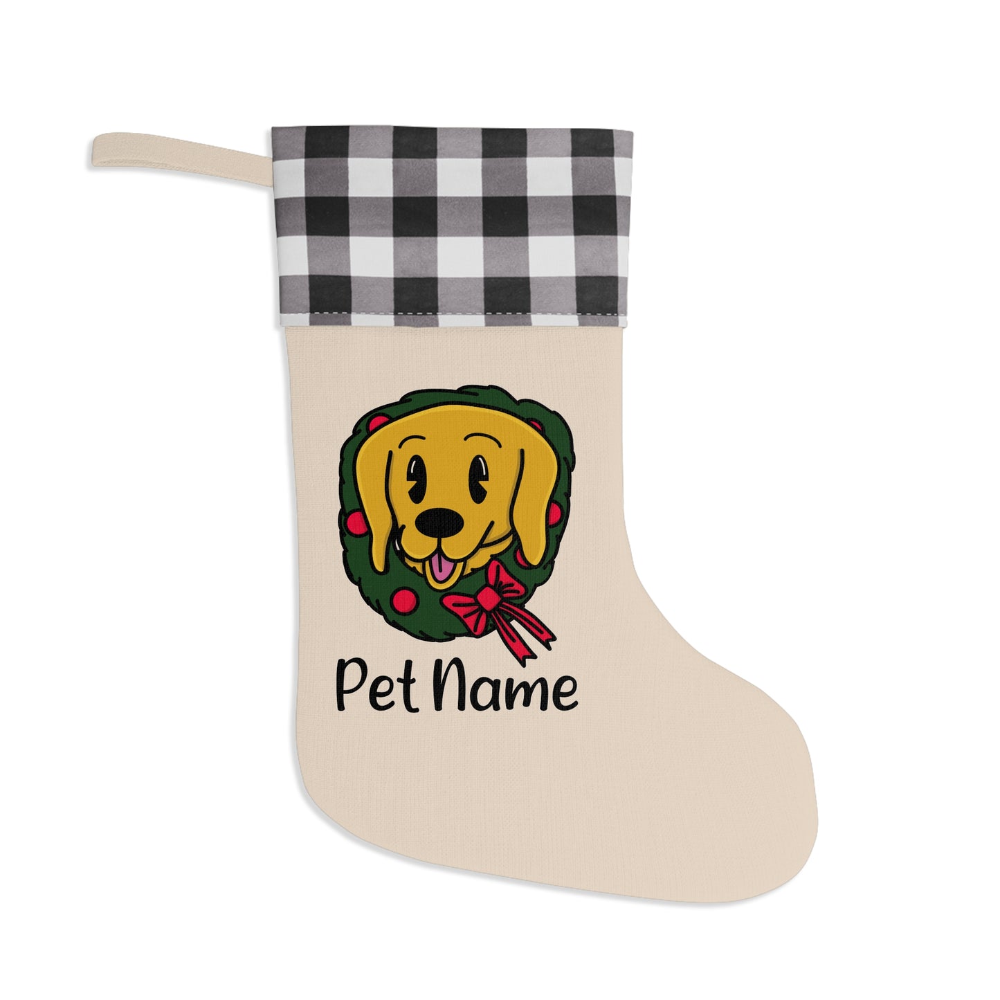 Golden Retriever Pet Personalized Name Christmas Stocking