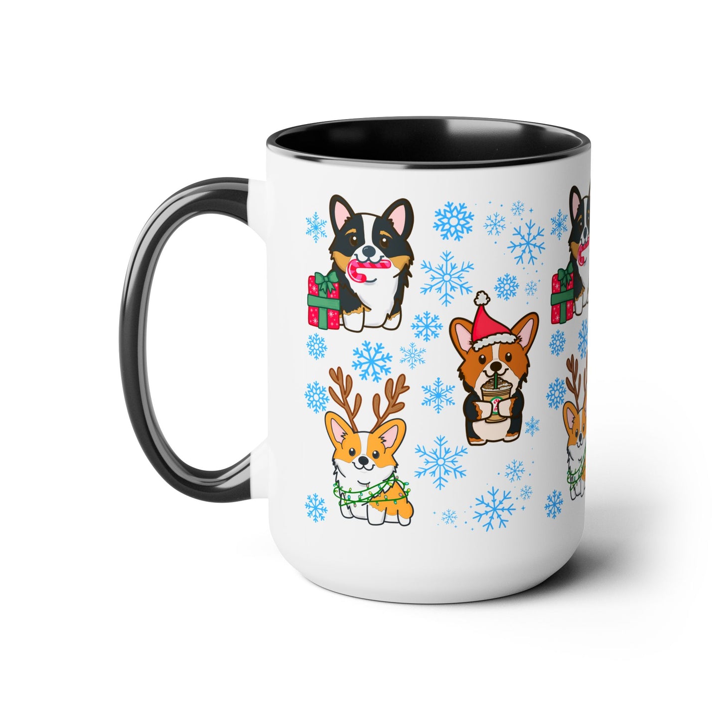 Merry Corgi Christmas Coffee Mug | Corgi Dog X-Mas Mug | Christmas Movie Watching Mug | Christmas Eve Gifts | Hot Cocoa Mug