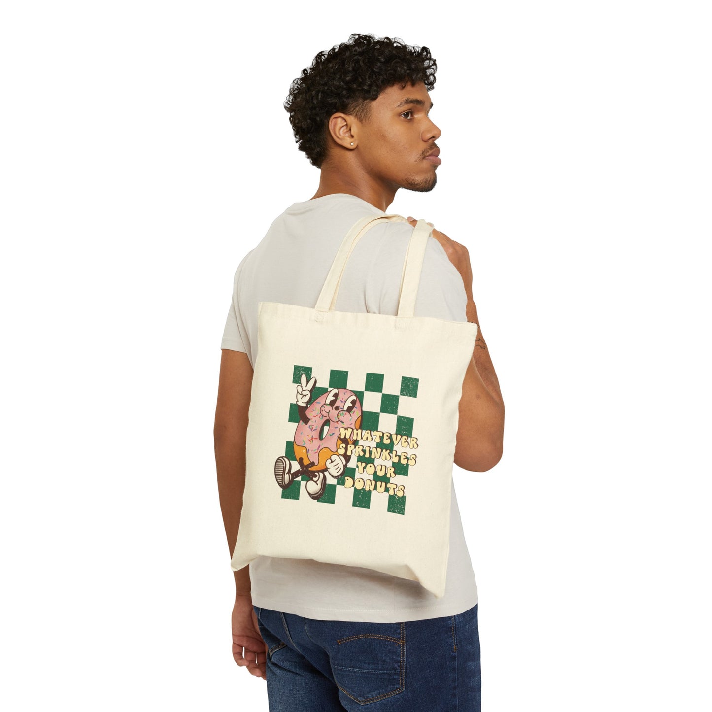 Whatever Sprinkles Your Donuts Cotton Canvas Tote Bag