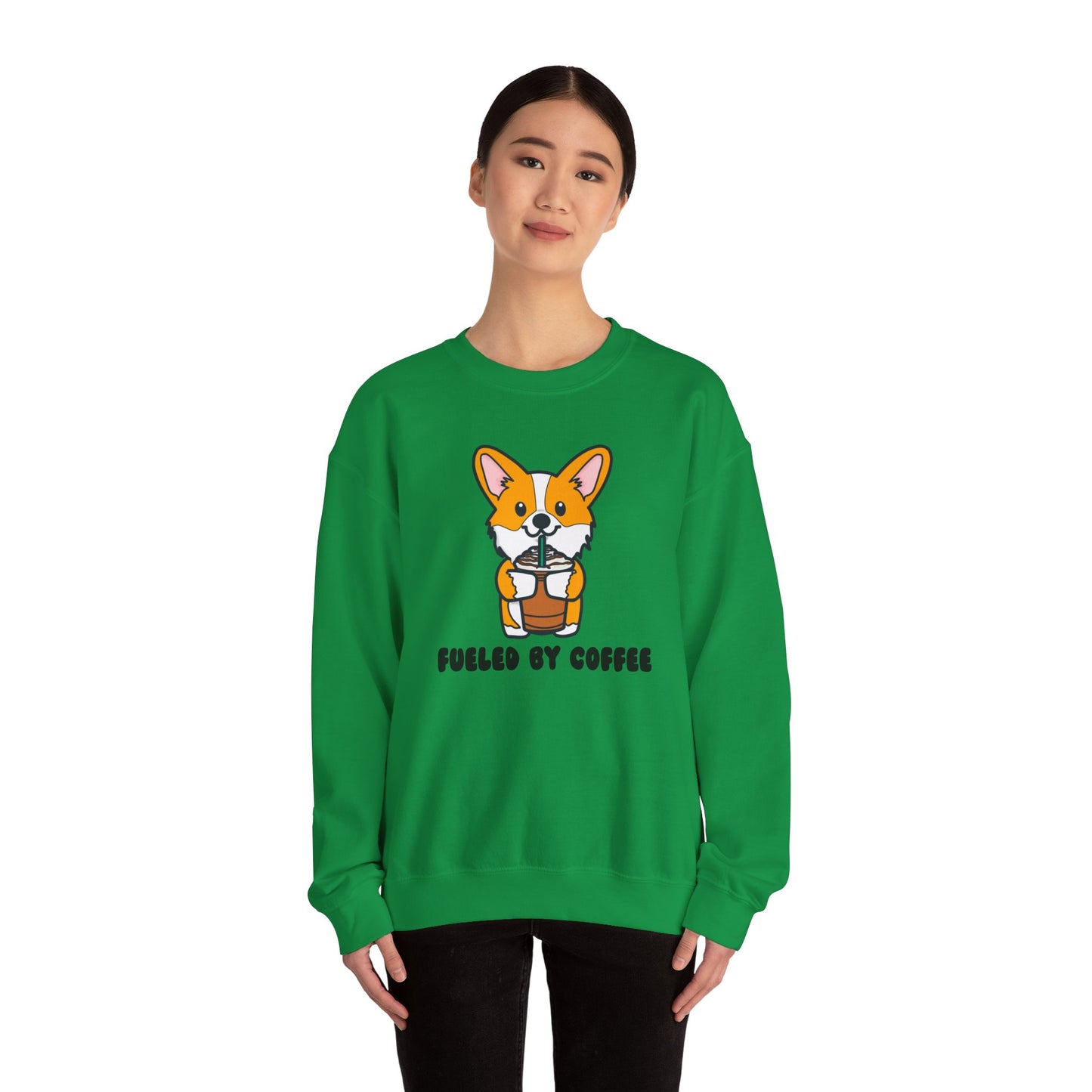 Corgi Coffee Unisex Heavy Blend Crewneck Sweatshirt | Iced Coffee Sweater | Coffee Pullover | Corgi Sweatshirt | Corgi Apparel | Corgi Gifts