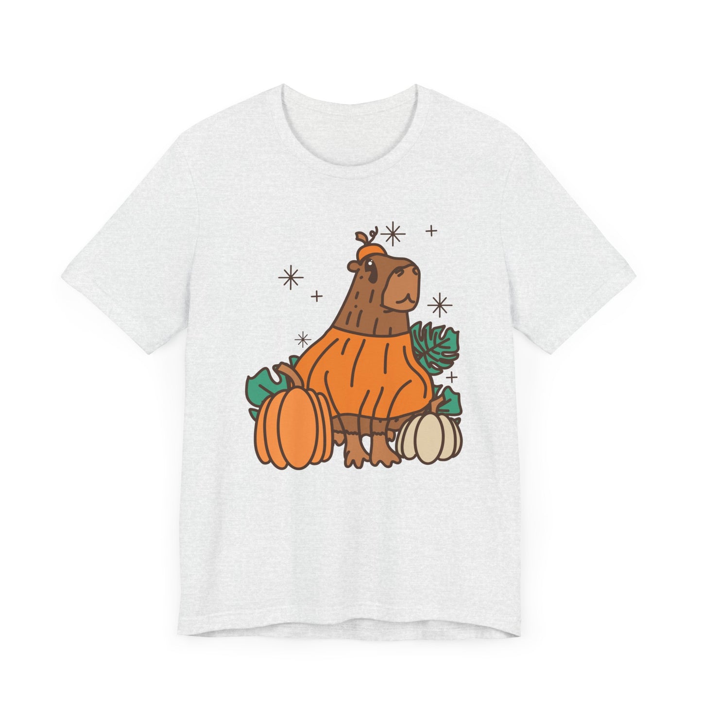 Capybara Pumpkin Halloween Unisex Fit Graphic Tee | Ladies Fall T-Shirt