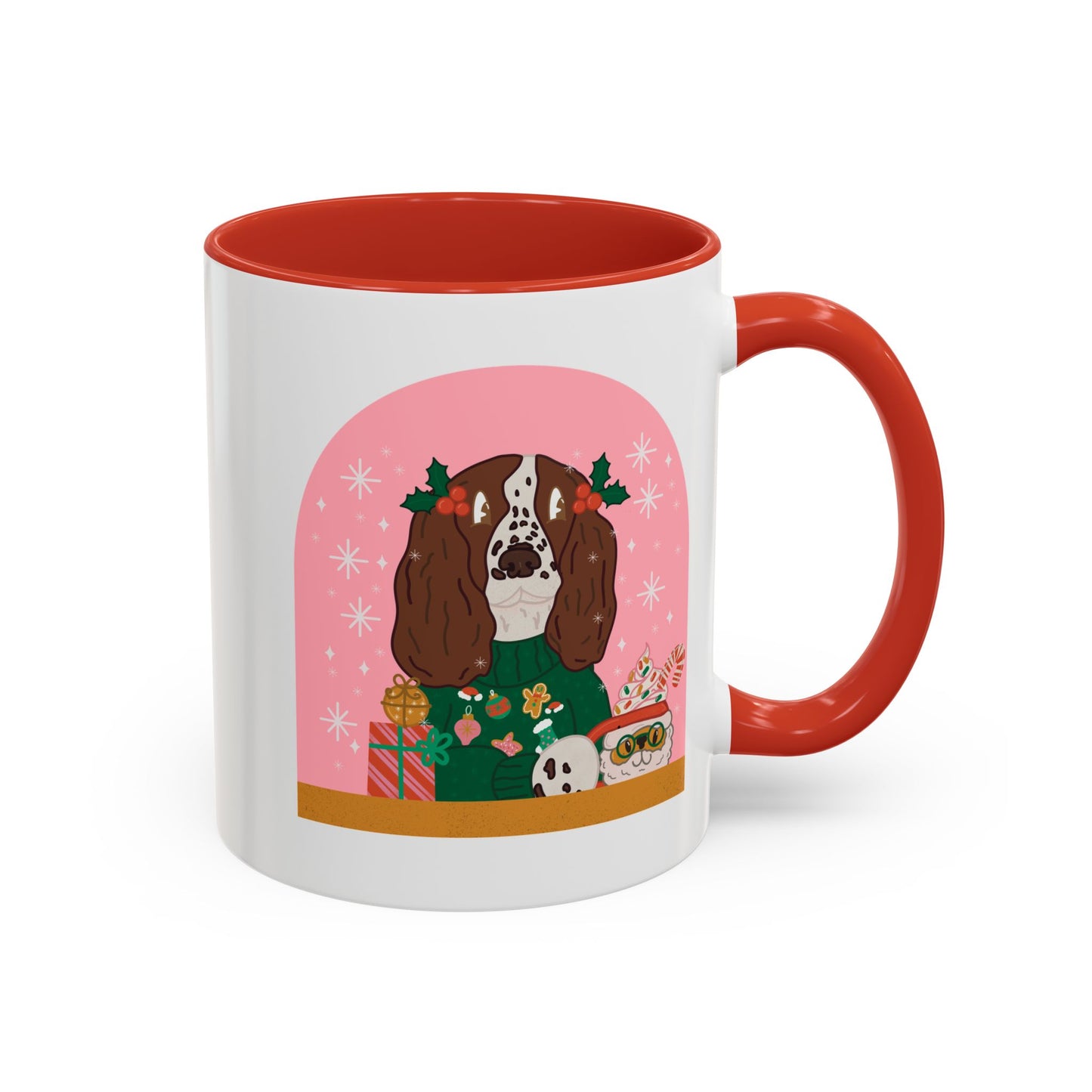 Christmas English Springer Spaniel  Accent Coffee Mug (11, 15oz)