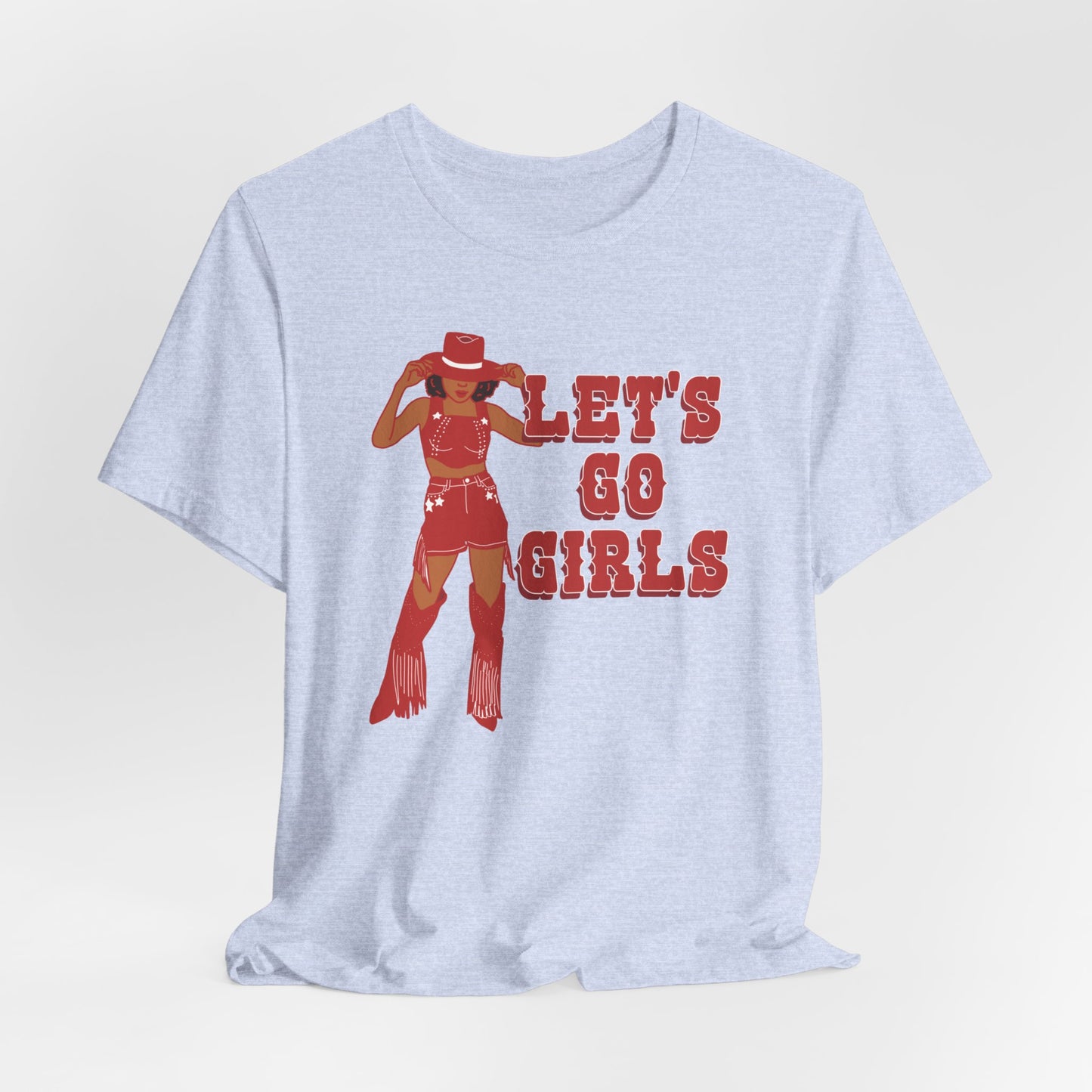 Let's Go Girls Black Cowgirl Western Graphic Tee | Afro Cowgirl Graphic T-Shirt