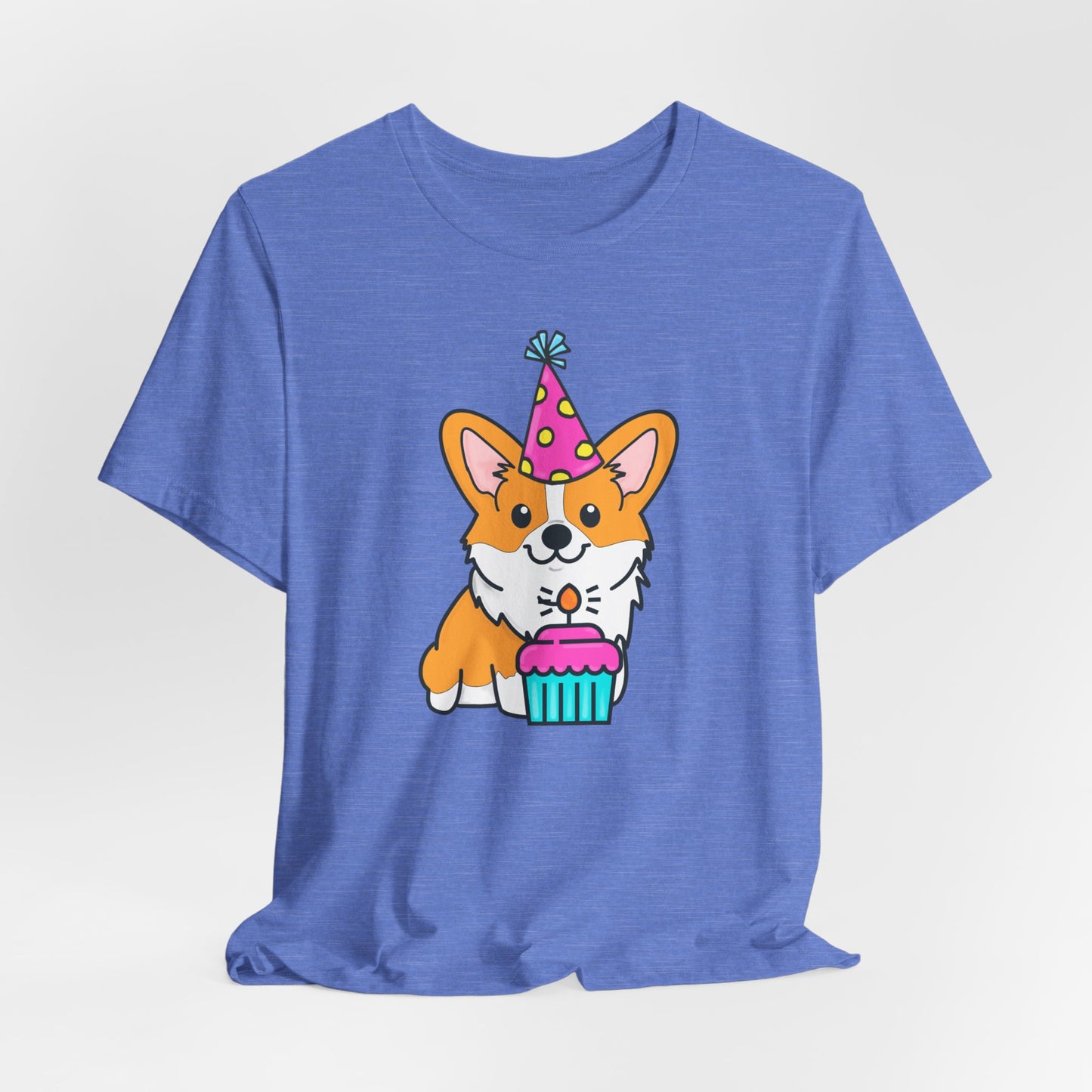 Birthday Corgi Dog T-Shirt - Birthday Cake Shirt, Women's Corgi Graphic Tee, Dog Lover Gifts, Gifts for Her, Pet Owner Apparel