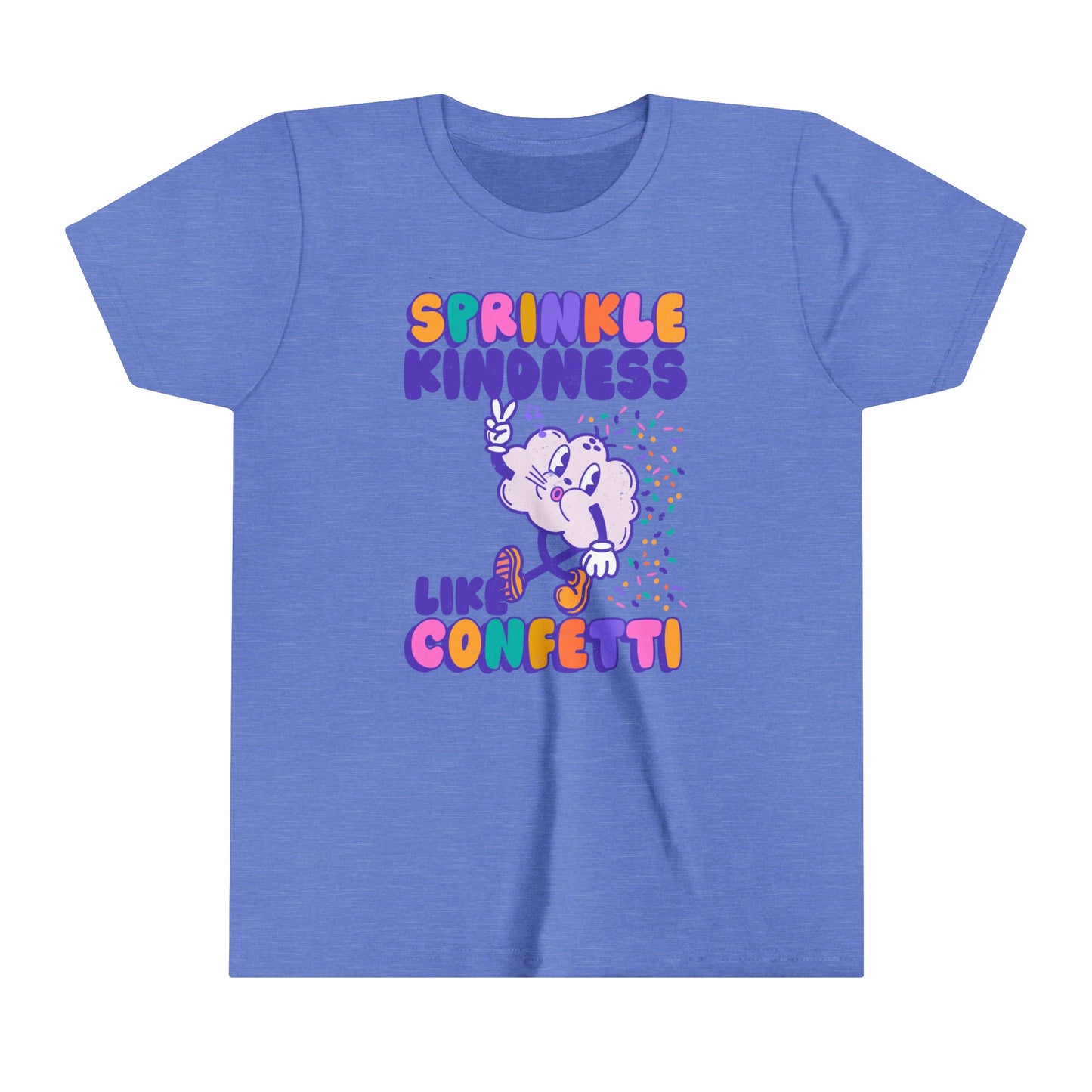 Kids Sprinkle Kindness Like Confetti Retro Tee | Inspirational Youth T-Shirt | Positive Vibes Kid Shirt | Kindness Kid Tee | Cloud tee