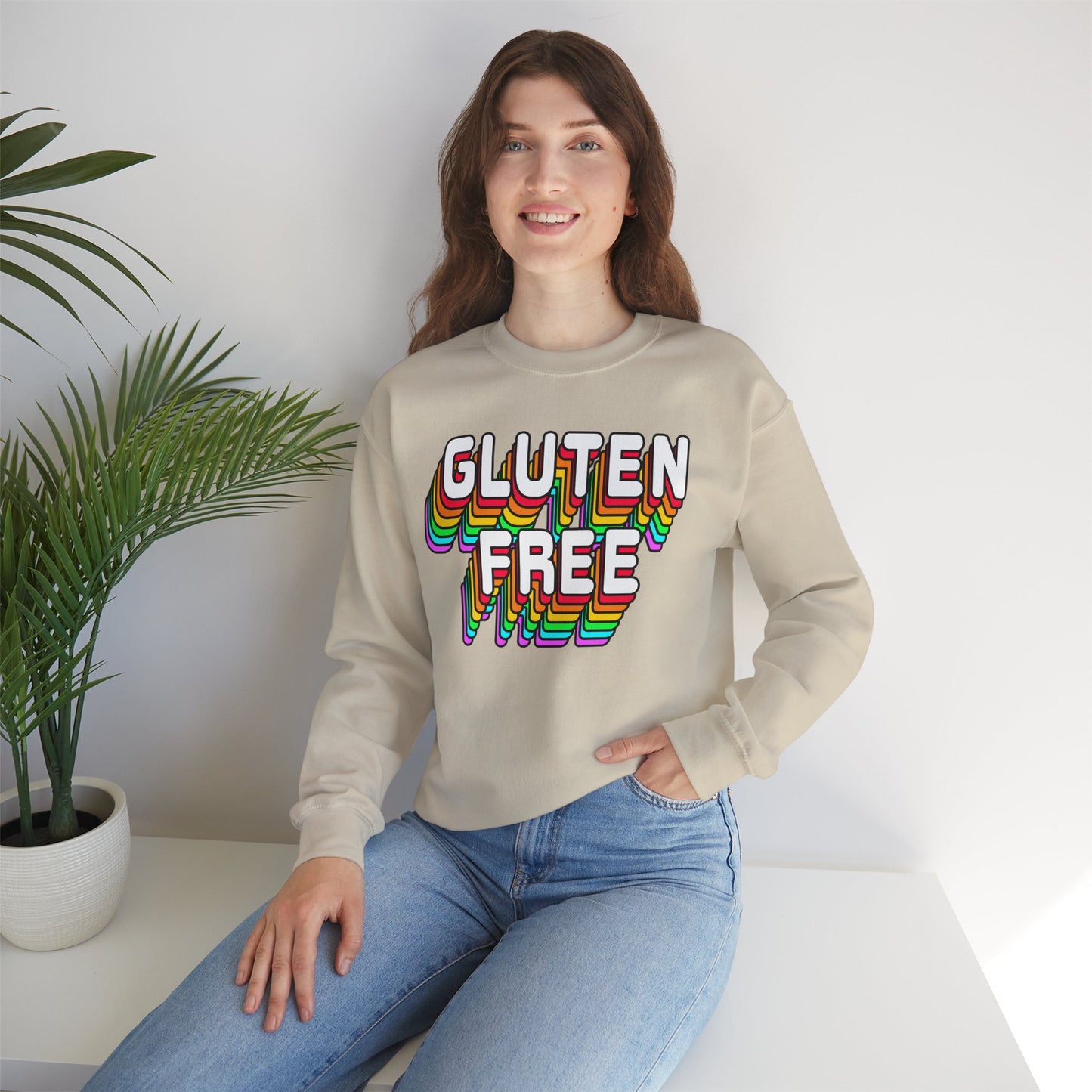 Gluten Free Retro Crewneck Sweatshirt | Celiac Awareness | Gluten Free Diet Lifestyle | Gluten Intolerant