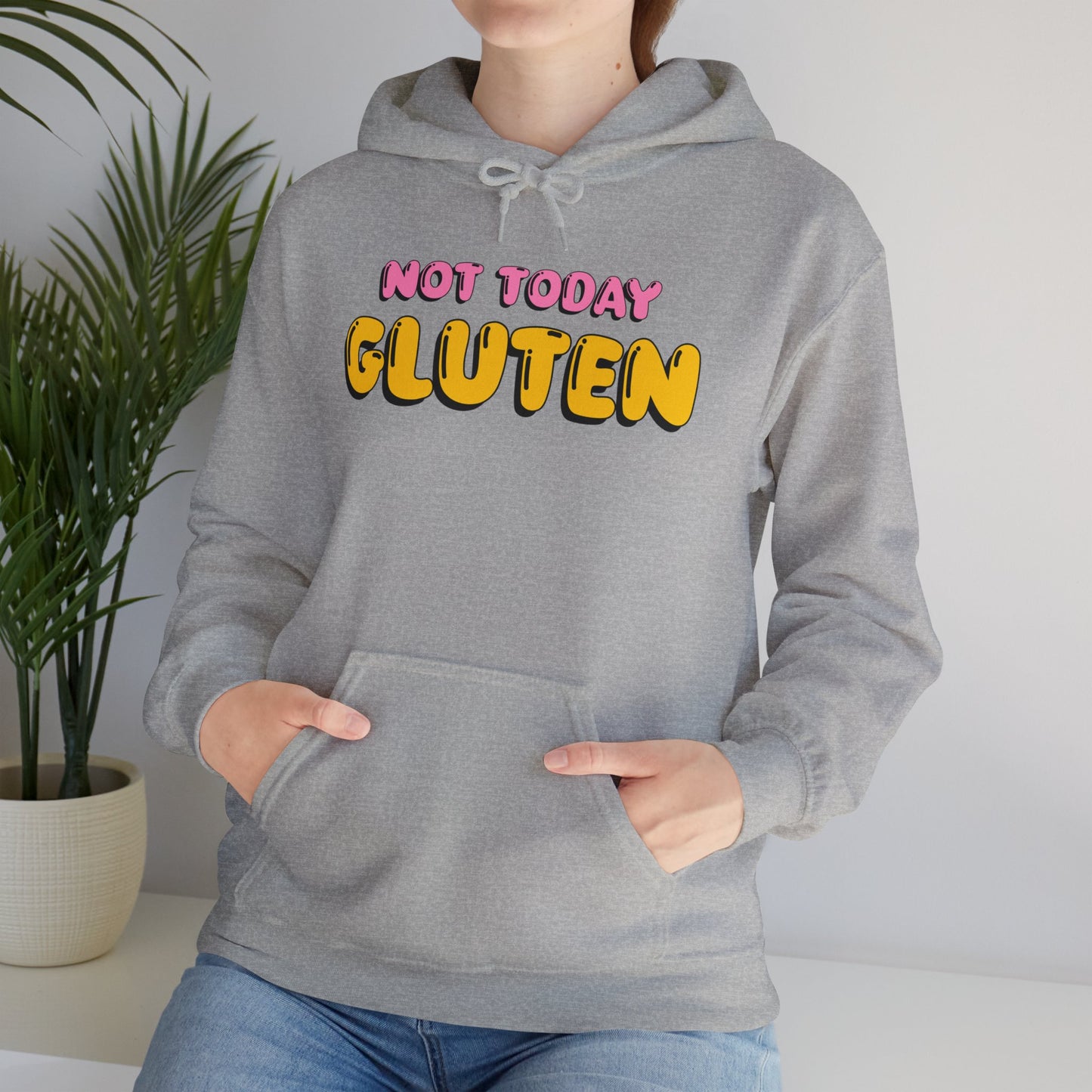 Not Today Gluten Hooded Sweatshirt - Funny Gluten-Free Shirt, Humorous Foodie Apparel, Celiac Awareness Hoodie, Cozy Unisex Pullover