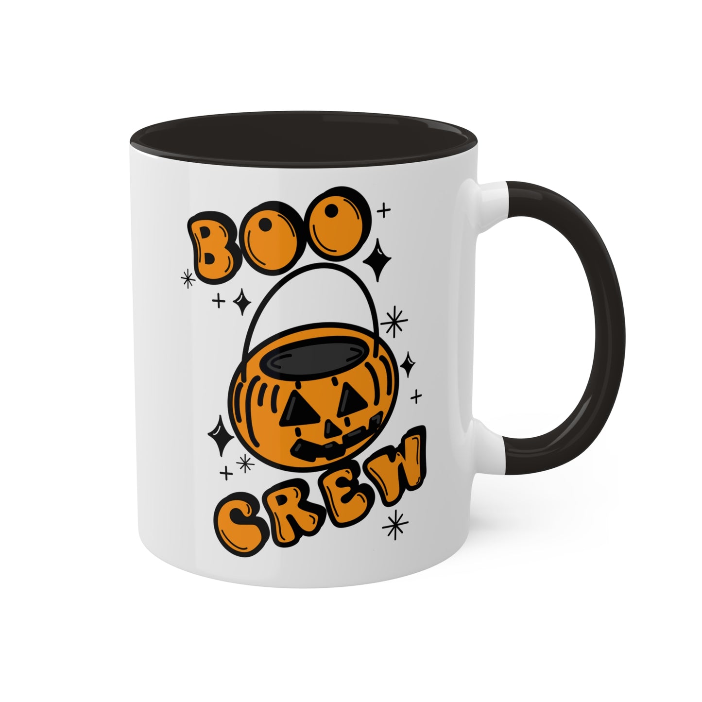 Boo Crew Spooky Season Mug | Fall Coffee Mug with color inside and color handles