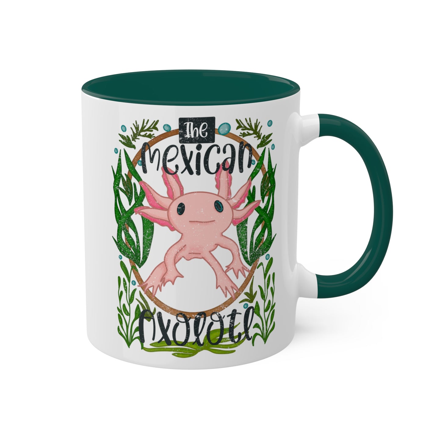 Mexican Axolotl Ceramic Accent Mug | Exotic Endangered Animal Mug | Cute Axolotl Gift | Colorful Animal Lover Cup