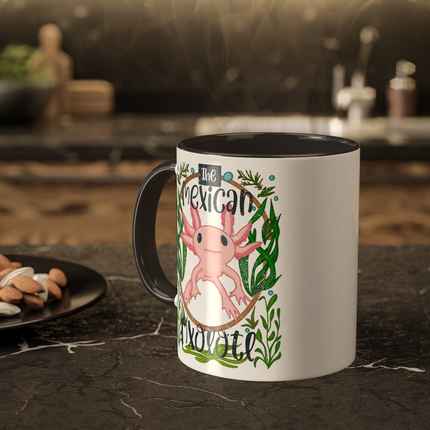 Mexican Axolotl Ceramic Accent Mug | Exotic Endangered Animal Mug | Cute Axolotl Gift | Colorful Animal Lover Cup