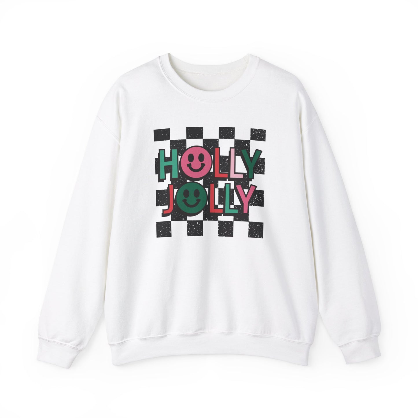 Holly Jolly Christmas Happy Face Retro Sweatshirt