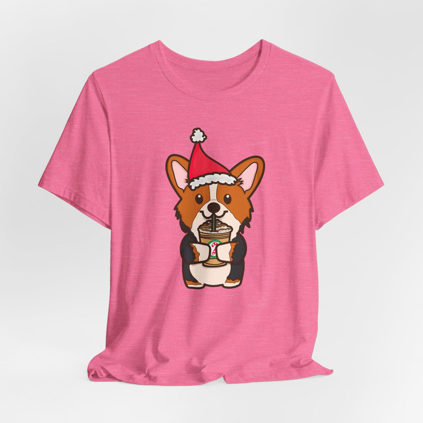 Christmas Red Tri-Color Corgi Dog  T-shirt | Dog Christmas Shirt | Matching Christmas Shirts | Ladies Christmas Tee | Family Christmas Holiday Shirt