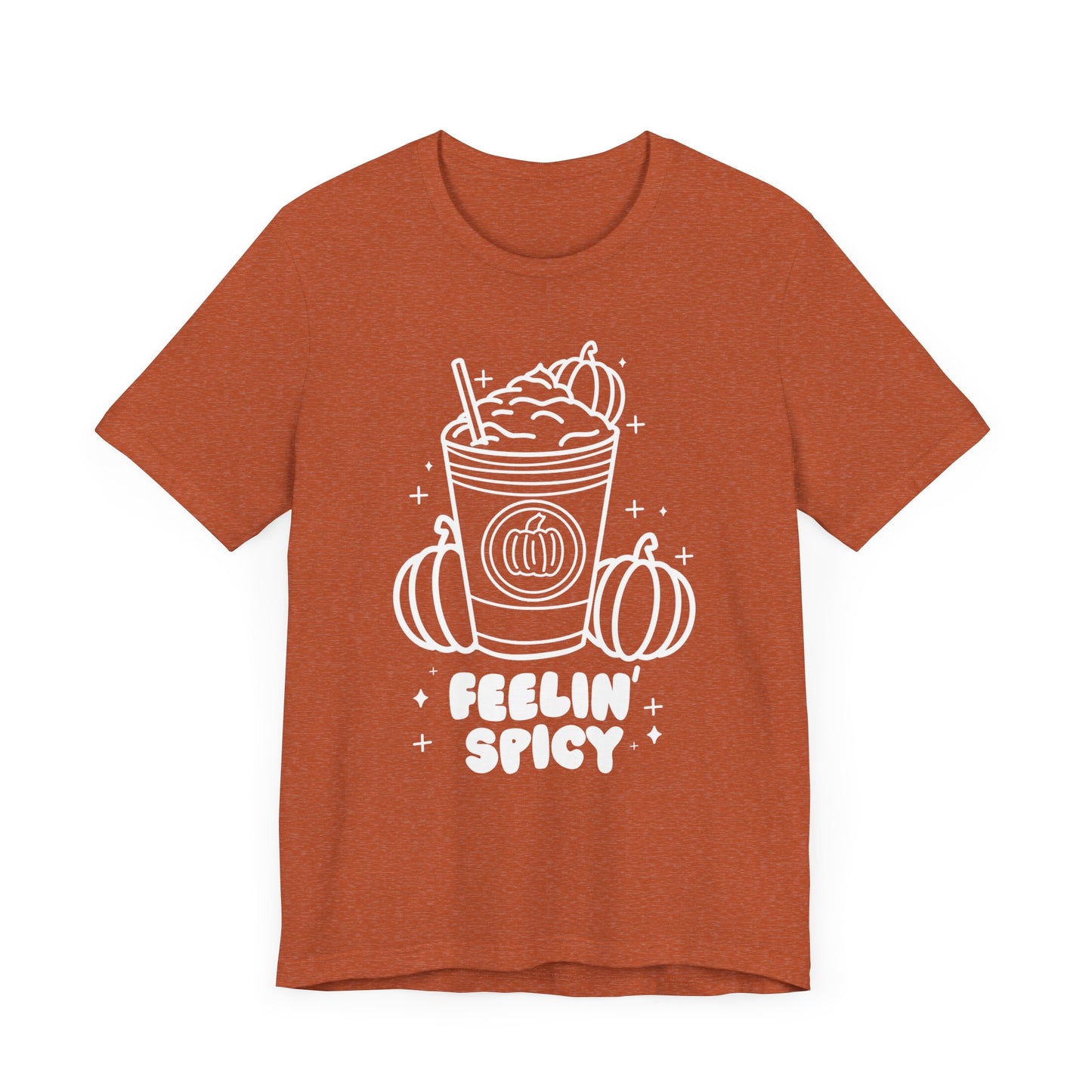 Feelin' Spicy Pumpkin Spice Fall Coffee Graphic Tee | Fall Adult Unisex Fit T-Shirt