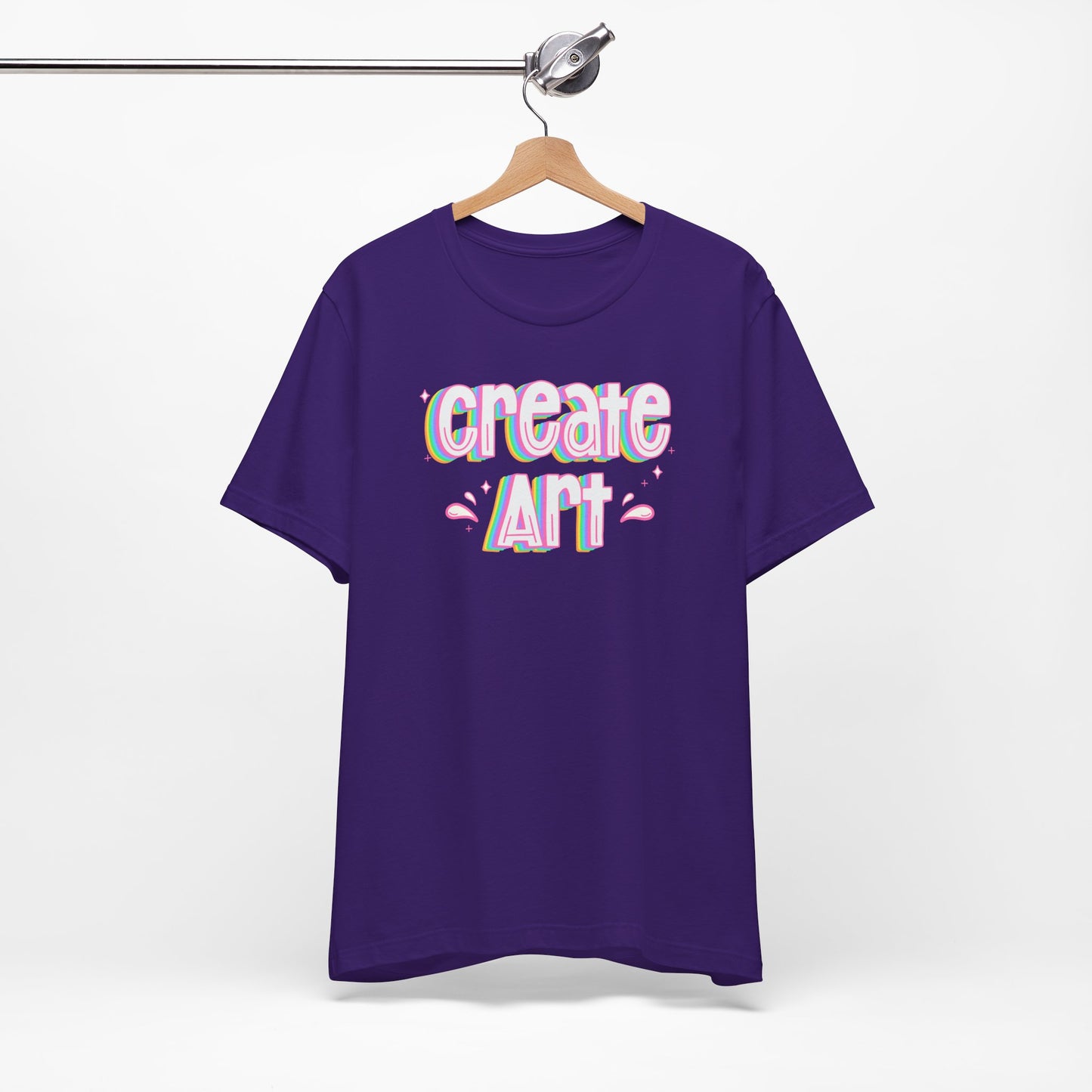 Create Art Rainbow Tee | Graphic T-Shirt for Artists & Art Teachers | Artist Gifts | Art Education | Art Teacher Style | Colorful Artist Tee