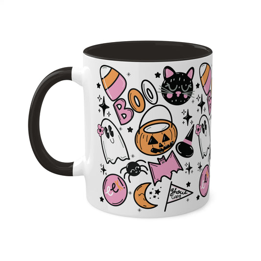 Spooky Season Coffee Mug with color inside and color handles