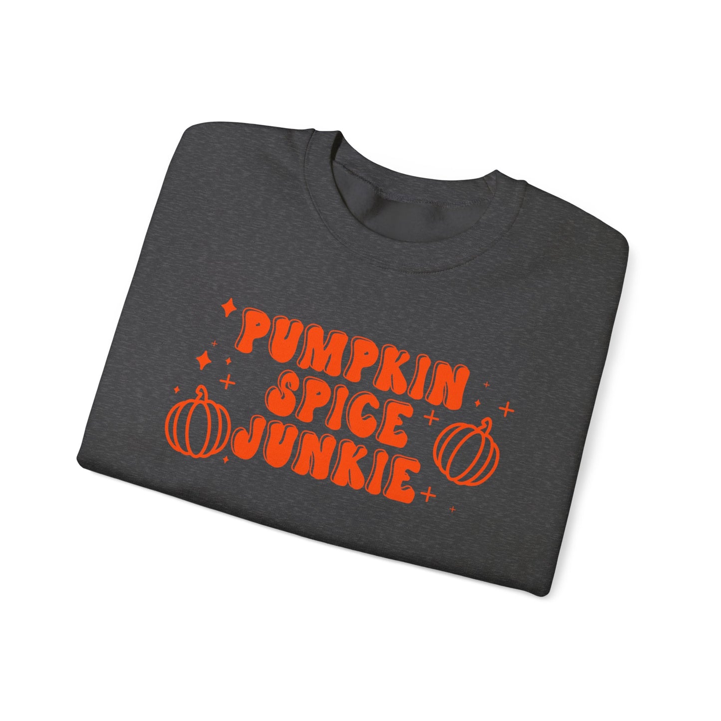 Pumpkin Spice Junkie Spooky Season Pullover Sweatshirt | Pumpkin Spice Latte Crewneck Adult Unisex Fit Sweatshirt