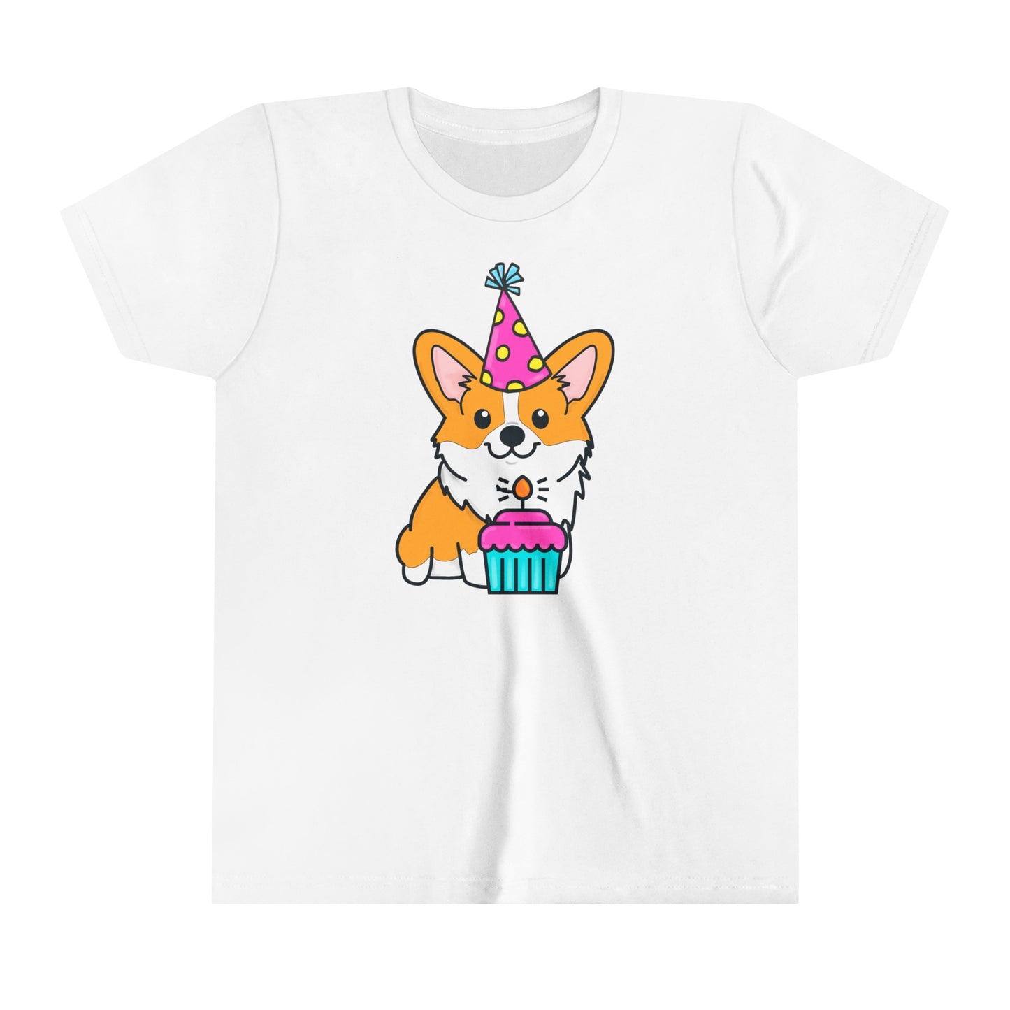 Kids Birthday Corgi Dog T-Shirt | Birthday Cake Shirt | Birthday Gift | Youth Corgi Graphic Tee | Kid Dog Lover Tee | Corgi Family