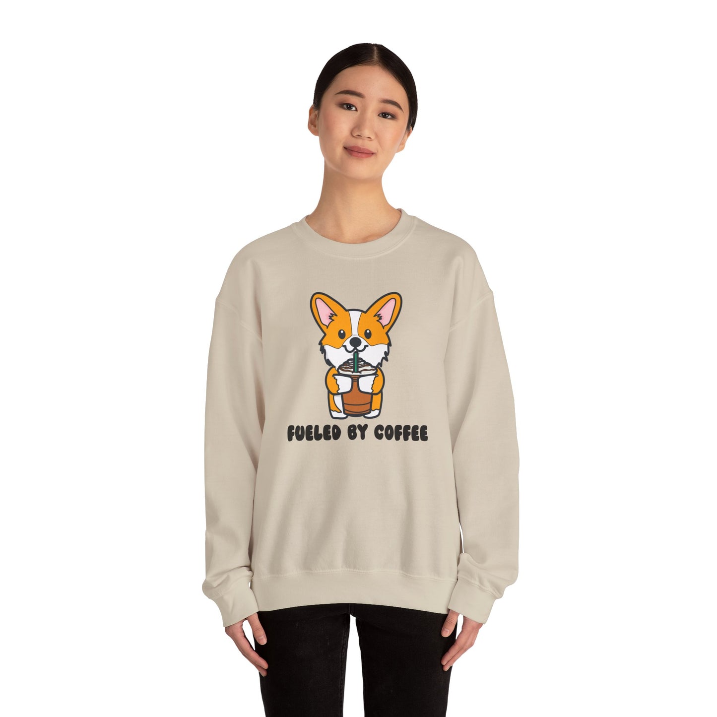 Corgi Coffee Unisex Heavy Blend Crewneck Sweatshirt | Iced Coffee Sweater | Coffee Pullover | Corgi Sweatshirt | Corgi Apparel | Corgi Gifts