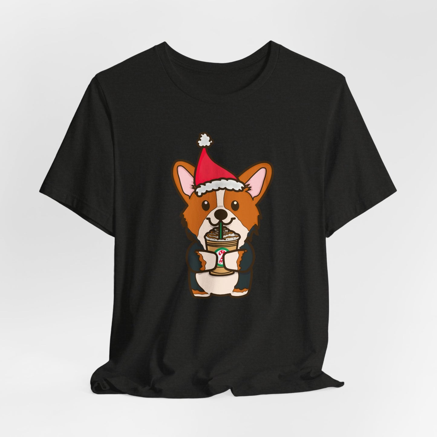 Christmas Red Tri-Color Corgi Dog  T-shirt | Dog Christmas Shirt | Matching Christmas Shirts | Ladies Christmas Tee | Family Christmas Holiday Shirt