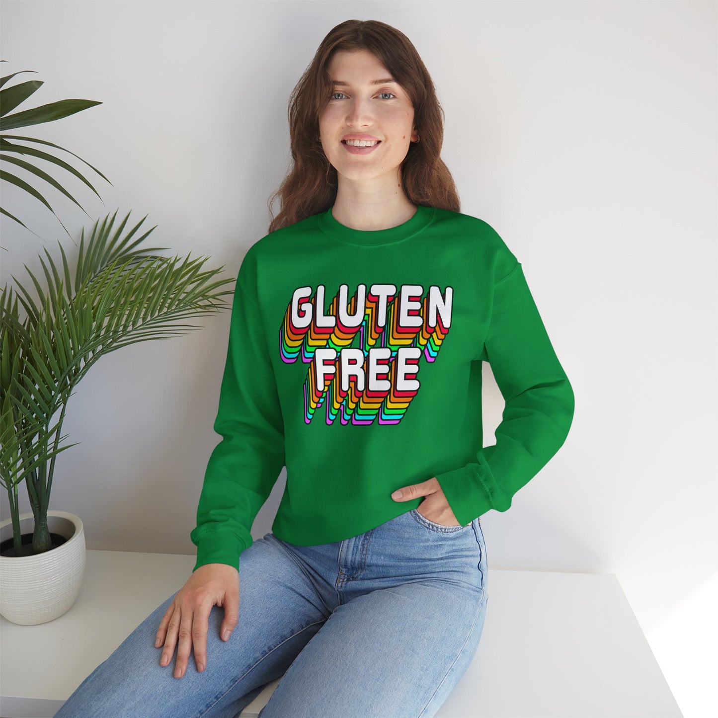 Gluten Free Retro Crewneck Sweatshirt | Celiac Awareness | Gluten Free Diet Lifestyle | Gluten Intolerant