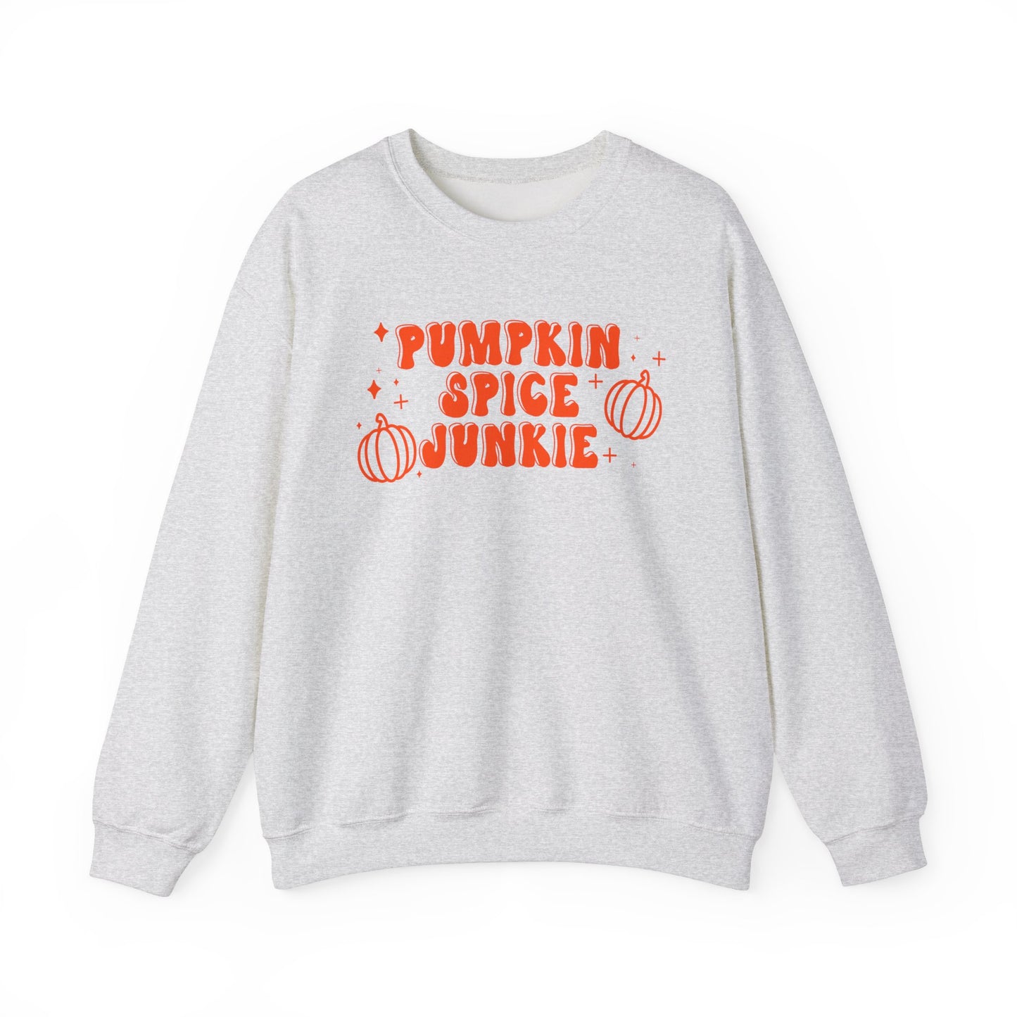 Pumpkin Spice Junkie Spooky Season Pullover Sweatshirt | Pumpkin Spice Latte Crewneck Adult Unisex Fit Sweatshirt