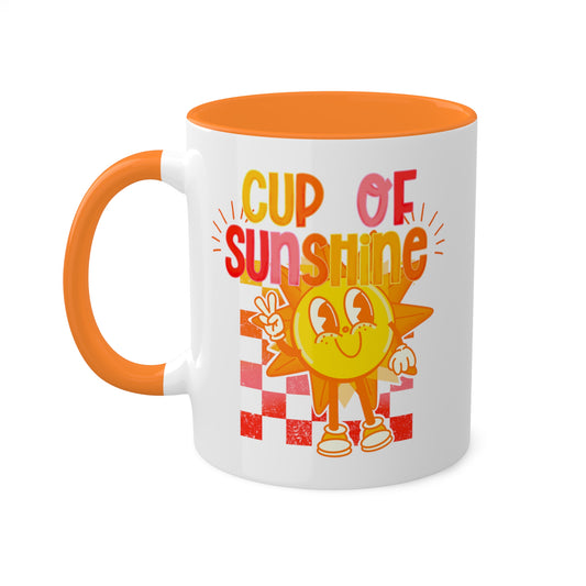 Cup of Sunshine Coffee Mug | Happy Sun Coffee Mug | Cute Retro Cartoon Mug | Positive Coffee Mug | Good Morning Mug | Cute Mugs | Accent Mug