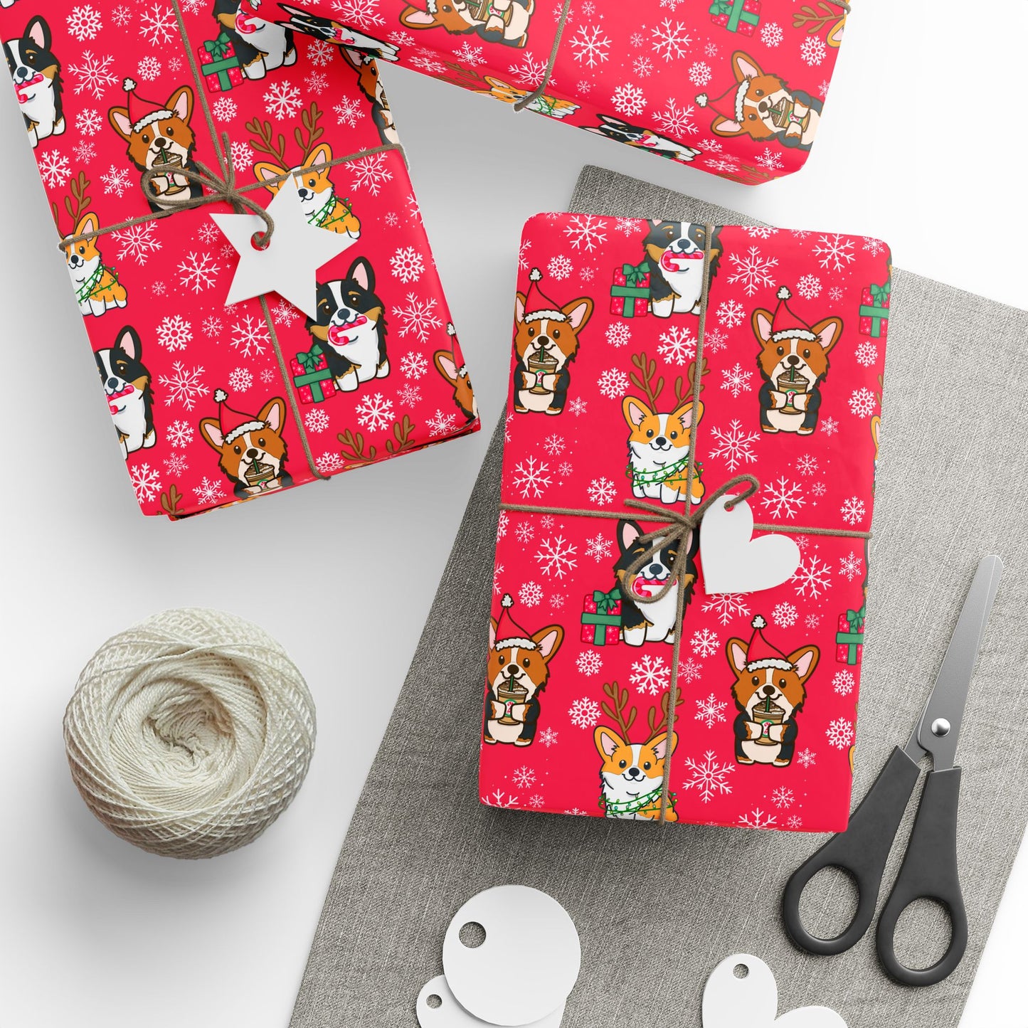 Christmas Pembroke Welsh Corgi Wrapping Paper - Cute Holiday Gift Wrap, Dog Lover Christmas Paper, Festive Corgi Gift Wrap, Pet-Themed Holiday Wrapping