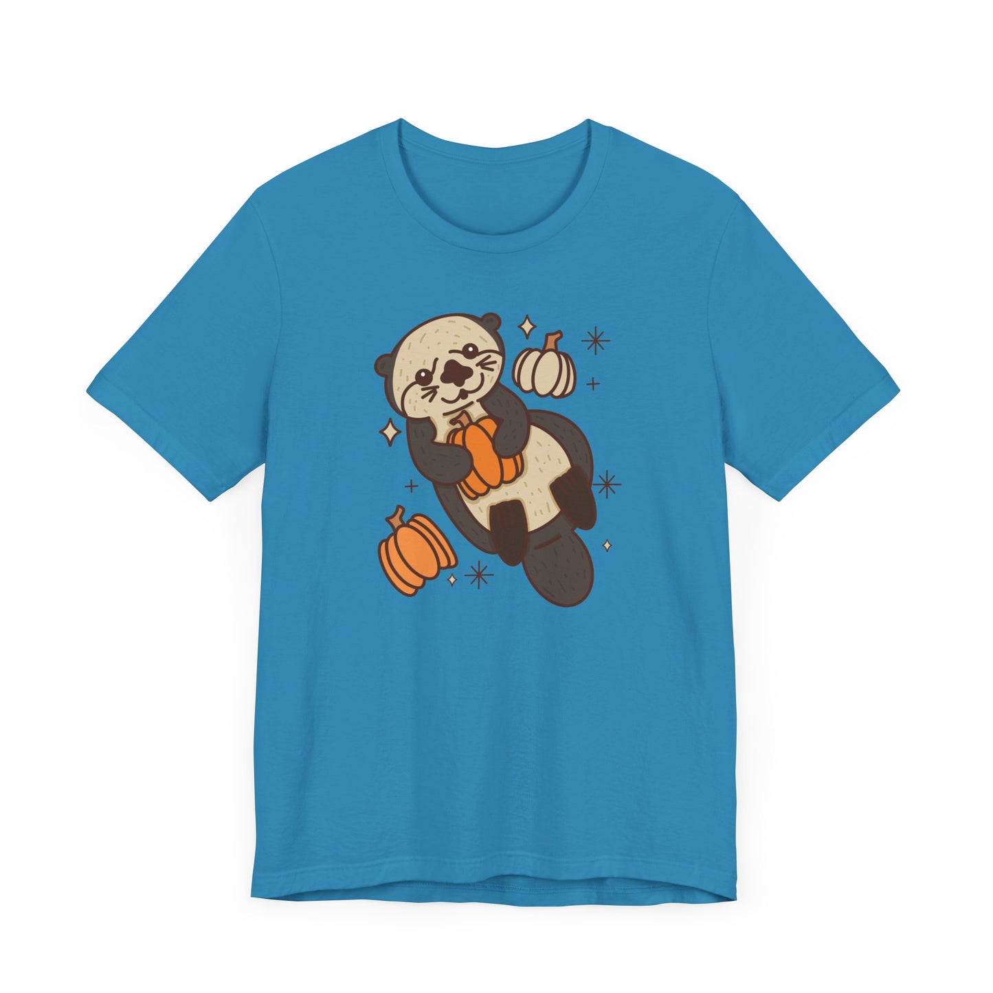 Sea Otter Pumpkin Halloween Unisex Fit Graphic Tee | Ladies Fall T-Shirt