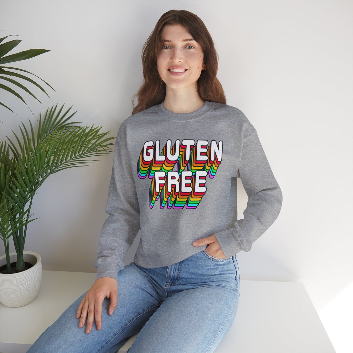 Gluten Free Retro Crewneck Sweatshirt | Celiac Awareness | Gluten Free Diet Lifestyle | Gluten Intolerant