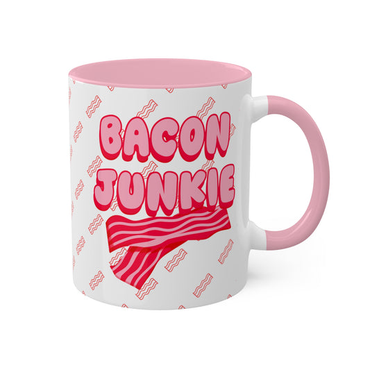 Bacon Junkie Coffee Mug | Hilarious Cup for Bacon Enthusiasts  | Breakfast Humor | Funny Gift | Unique Kitchenware | Bacon Lover Gift
