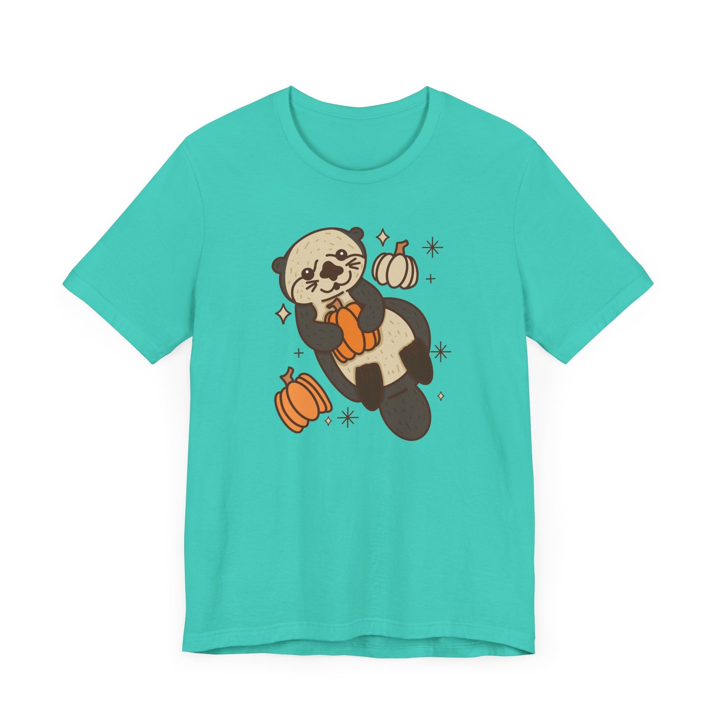 Sea Otter Pumpkin Halloween Unisex Fit Graphic Tee | Ladies Fall T-Shirt