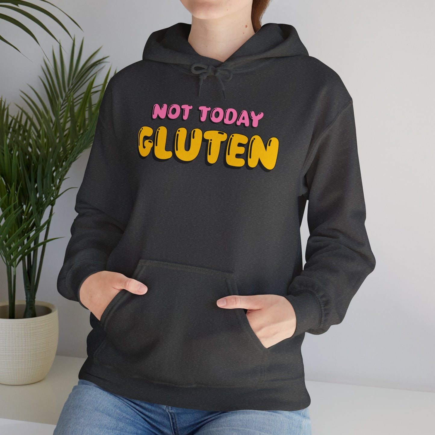 Not Today Gluten Hooded Sweatshirt - Funny Gluten-Free Shirt, Humorous Foodie Apparel, Celiac Awareness Hoodie, Cozy Unisex Pullover