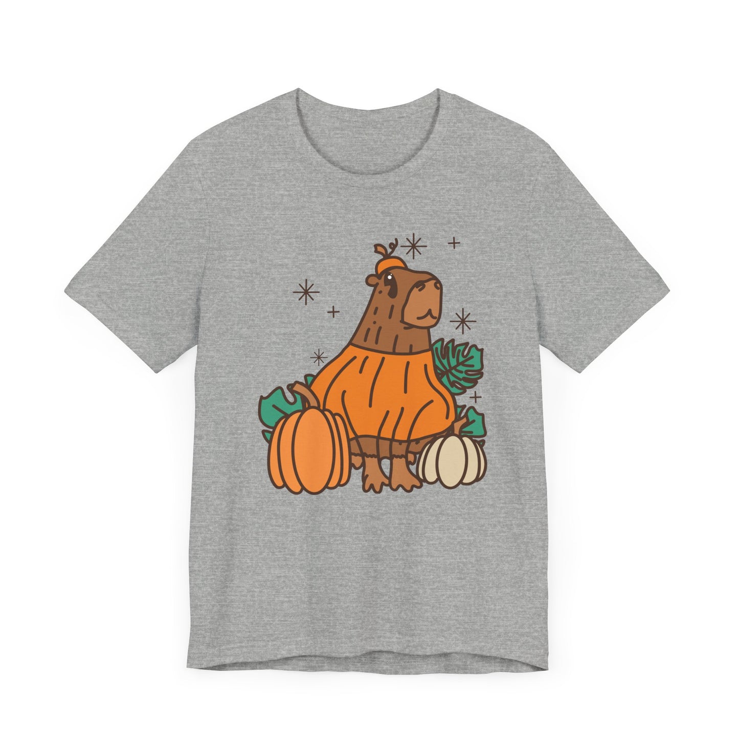 Capybara Pumpkin Halloween Unisex Fit Graphic Tee | Ladies Fall T-Shirt