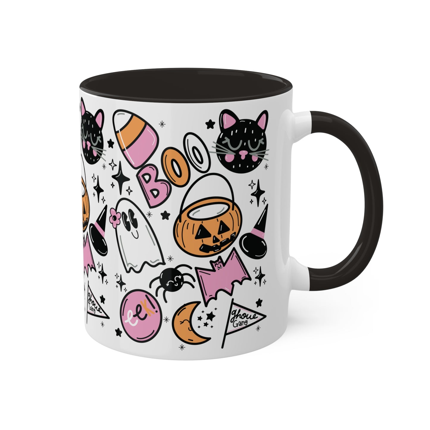 Spooky Season Coffee Mug with color inside and color handles