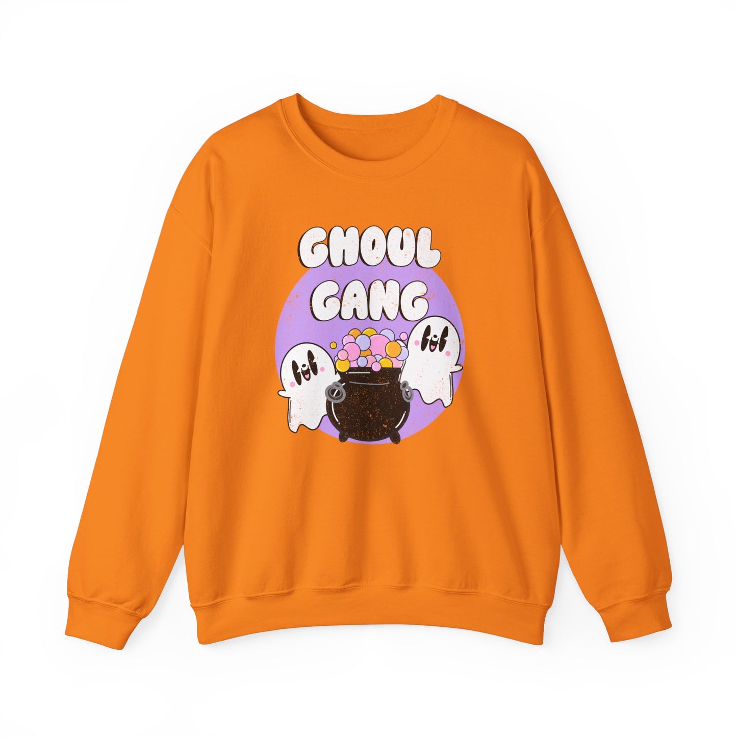 Ghoul Gang Spooky Season Pullover Sweatshirt | Ghost Retro Crewneck Adult Unisex Fit Sweatshirt