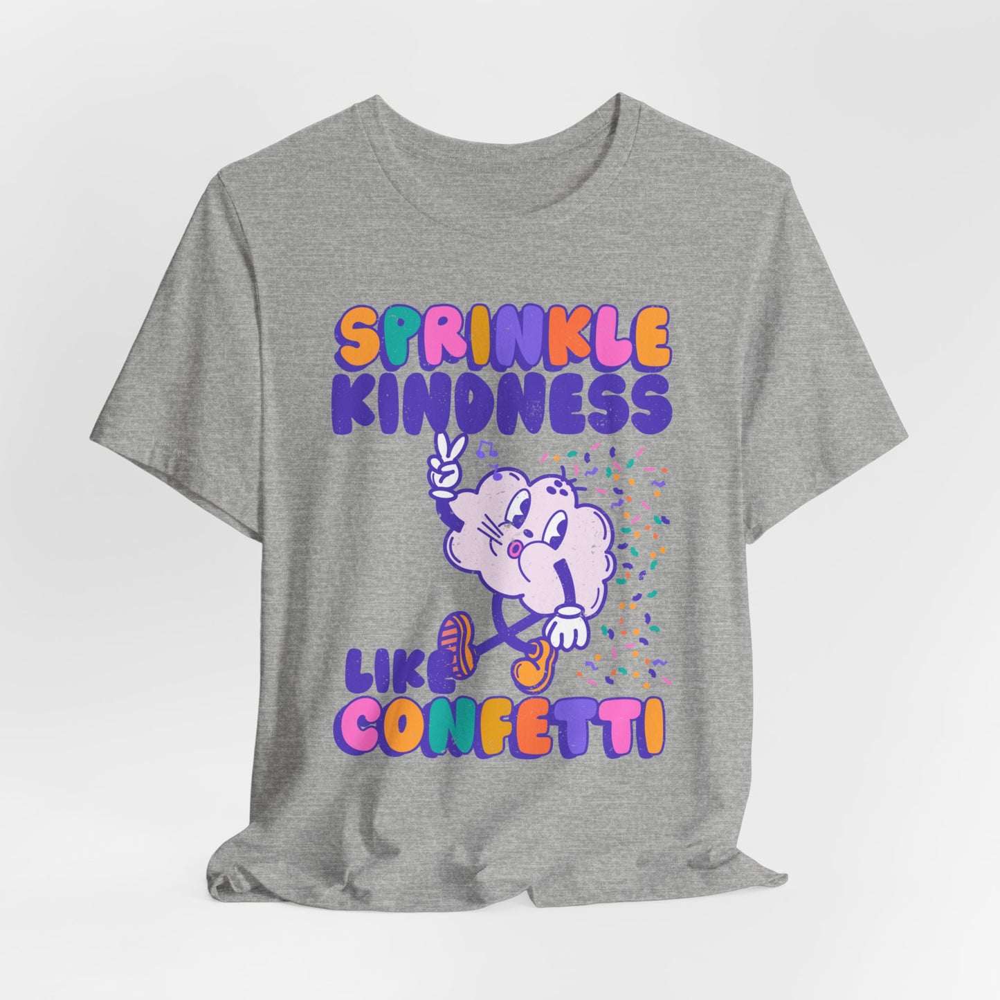 Sprinkle Kindness Like Confetti Retro Graphic Tee | Inspirational T-Shirt, Positive Vibes Shirt, School Counselor Tee | Teacher Tee