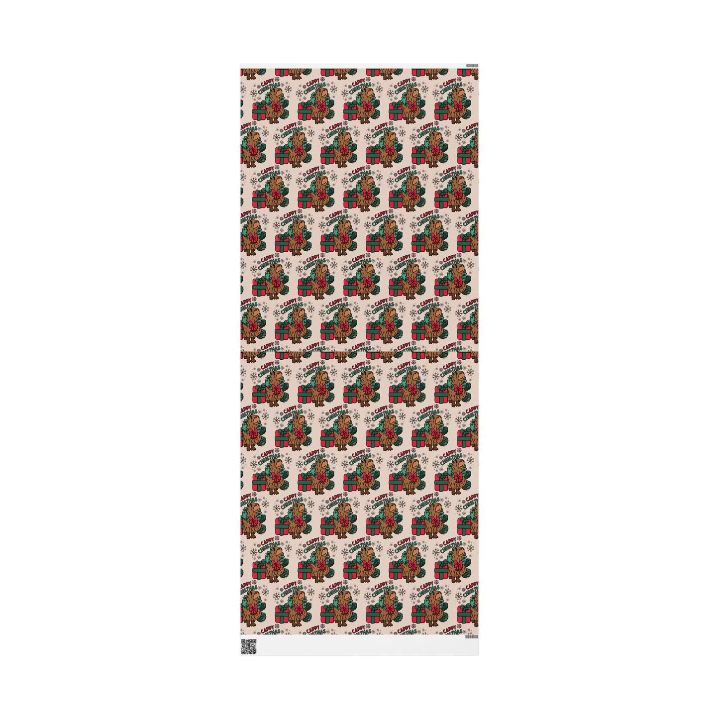 Cappy Christmas Capybara Wrapping Paper - Cute Holiday Gift Wrap, Festive Capybara-Themed Wrapping Paper, Unique Animal Lover Gift Wrap, Christmas Packaging