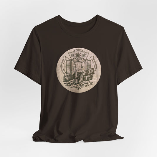 Panther Creek Cowboys Fire Station 108 Sketch Style Graphic Tee